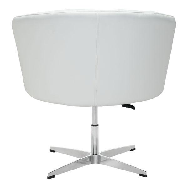 Vintage Coffee Occasional Chair with channel tufting and sleek aluminum base in a stylish setting.