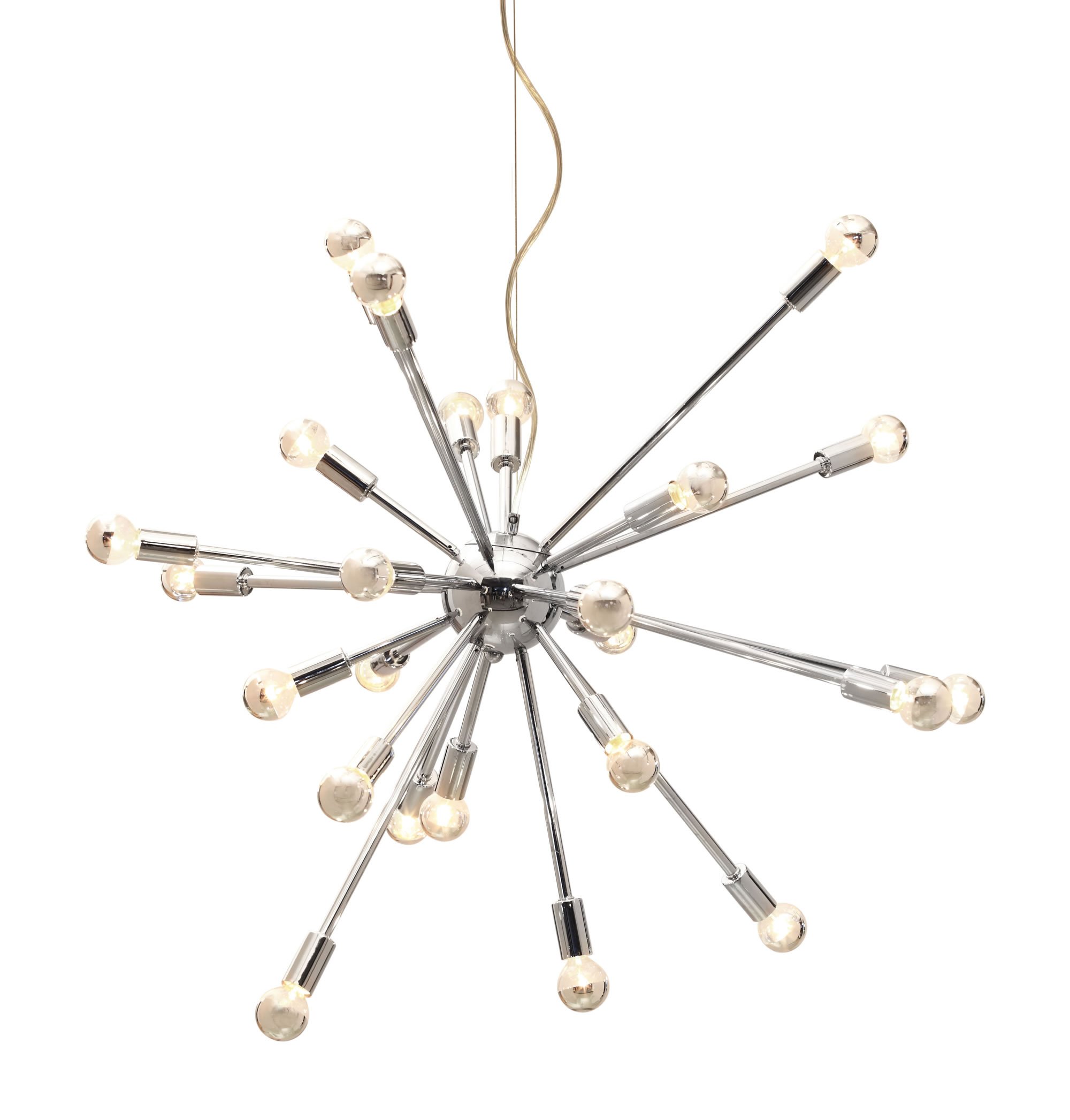 39.3" x 39.3" x 34" Chrome Ceiling Lamp featuring a solar system design, perfect for modern interiors.