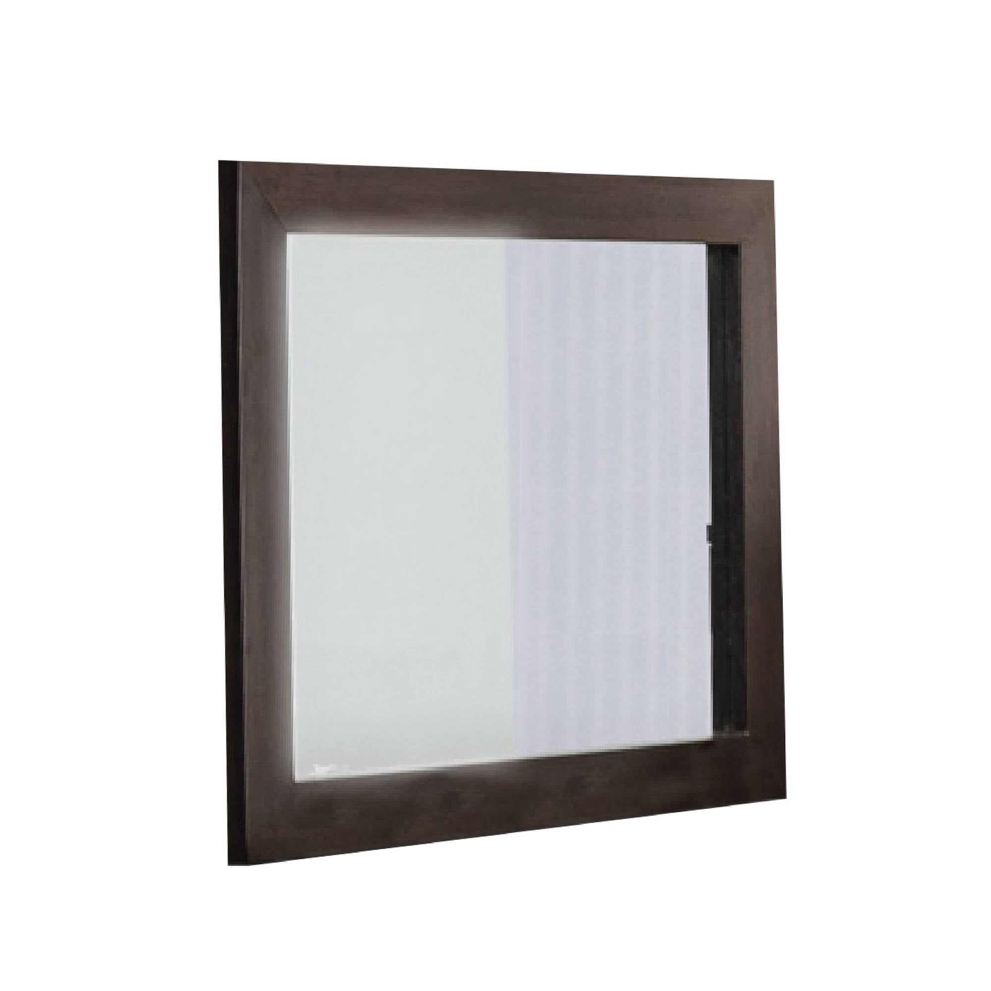 39-inch Wenge MDF and Glass Mirror with a sleek ebony finish, framed in high-quality MDF, showcasing a flat surface for clear reflections.