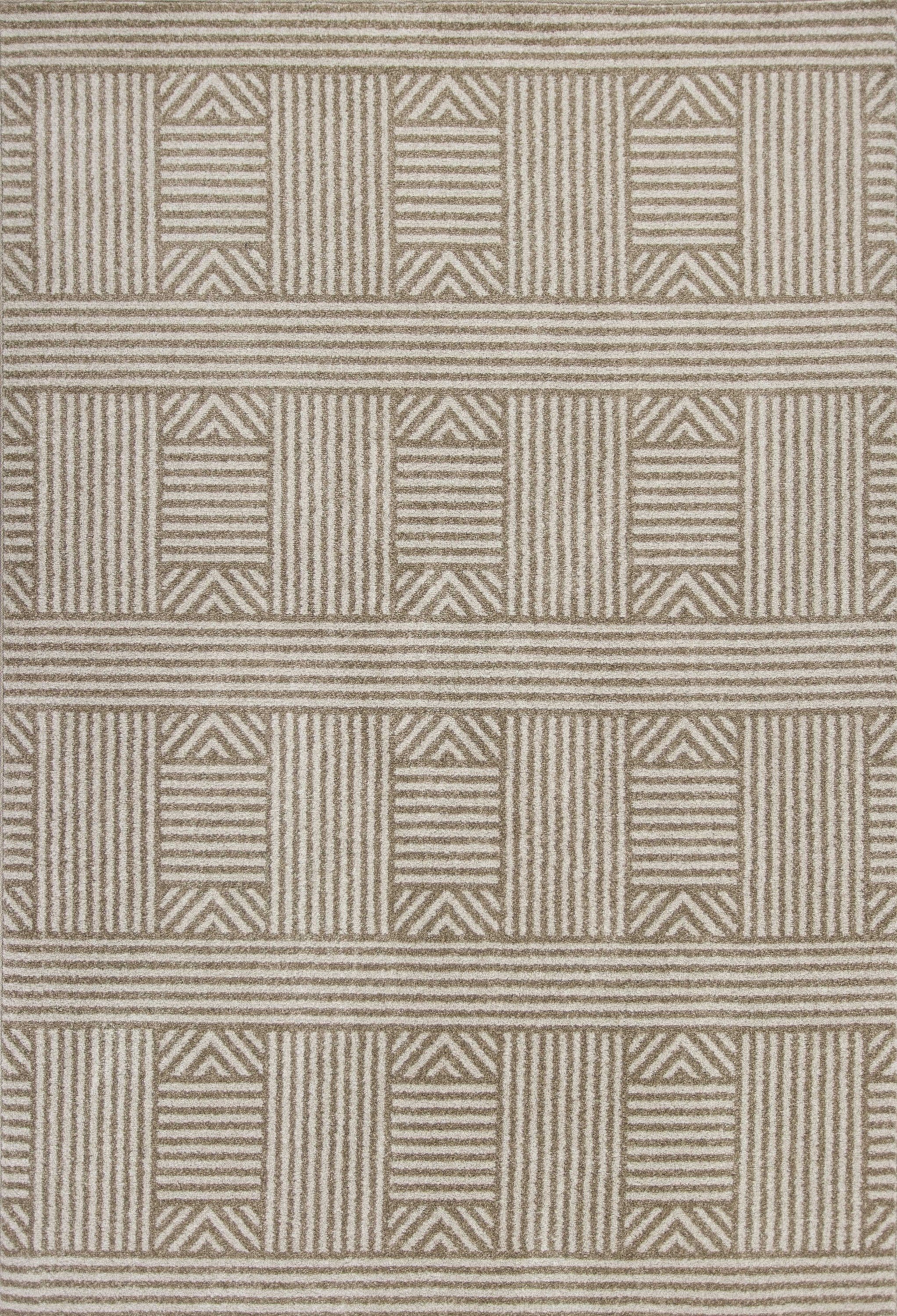 Beige UV treated polypropylene area rug measuring 3x5 inches, featuring elegant patterns and a soft texture, perfect for modern home decor.