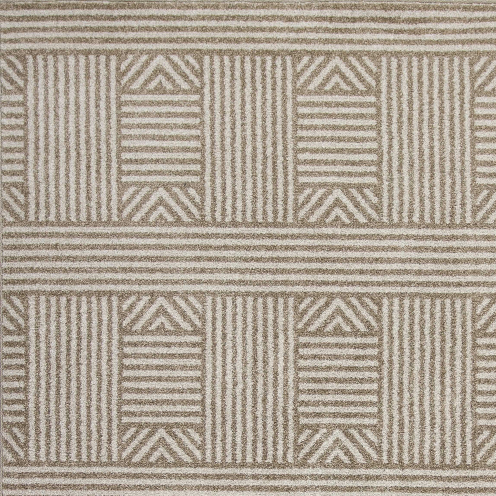 Beige UV treated polypropylene area rug measuring 3x5 inches, featuring elegant patterns and a soft texture, perfect for modern home decor.