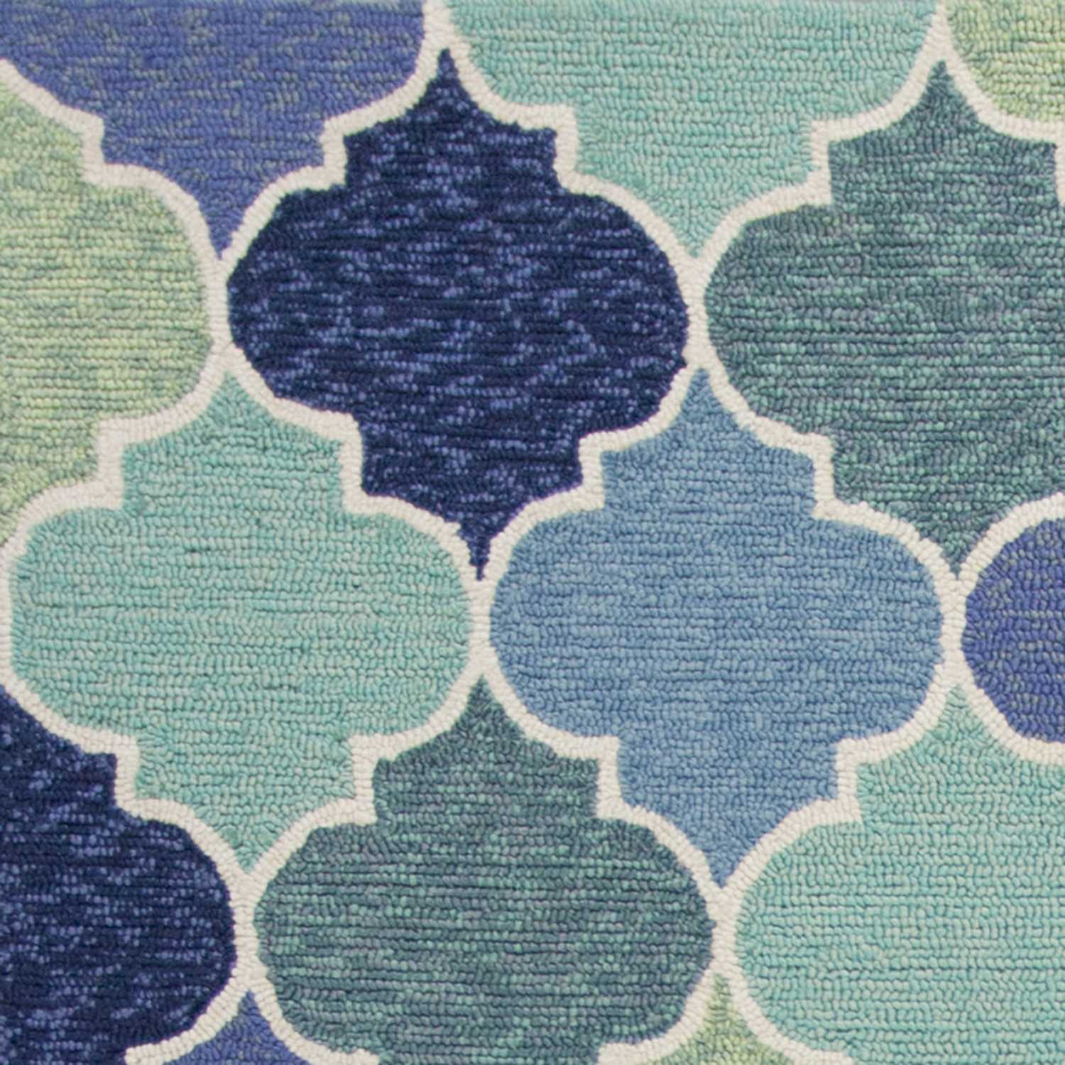 3x5 Blue Trellis UV Treated Area Rug showcasing elegant design and vibrant colors, suitable for indoor and outdoor use.