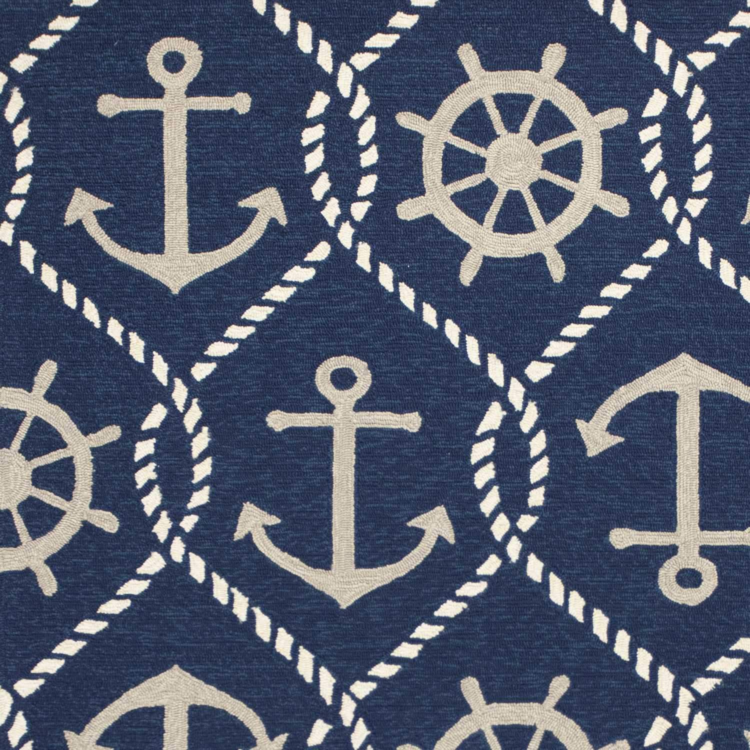 3x5 Navy Marine UV Treated Area Rug with modern paint-dripping effects, suitable for indoor and outdoor use.