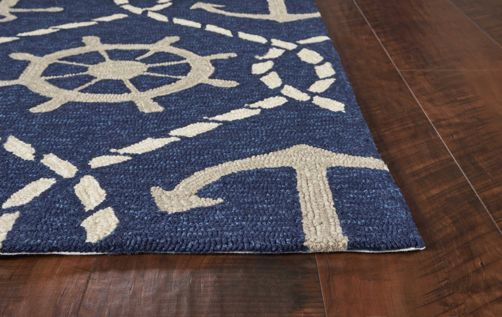 3x5 Navy Marine UV Treated Area Rug with modern paint-dripping effects, suitable for indoor and outdoor use.