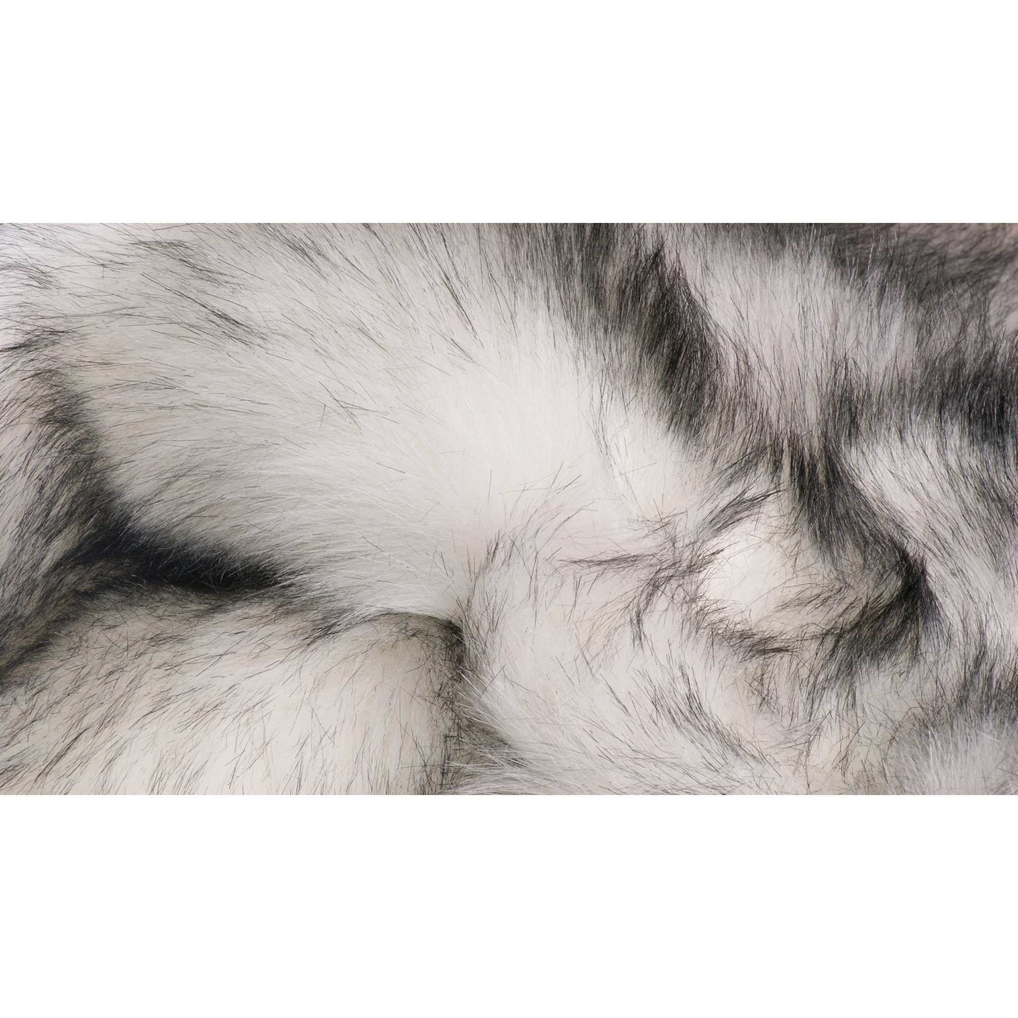 3inches x 5inches Ombre Gray Faux Fur area rug with plush texture and gradient gray design, perfect for home decor.