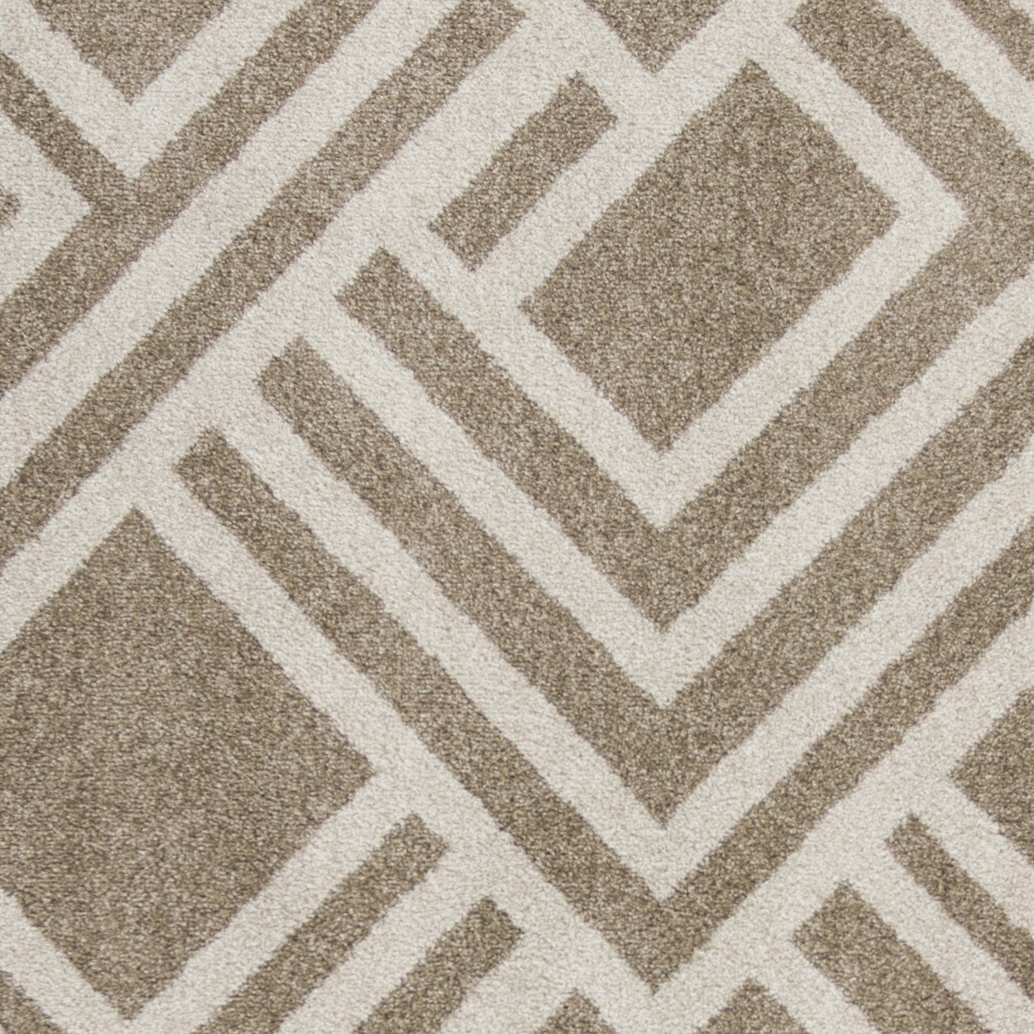 A stylish 3x5 beige machine woven rug with geometric patterns, perfect for indoor and outdoor use.