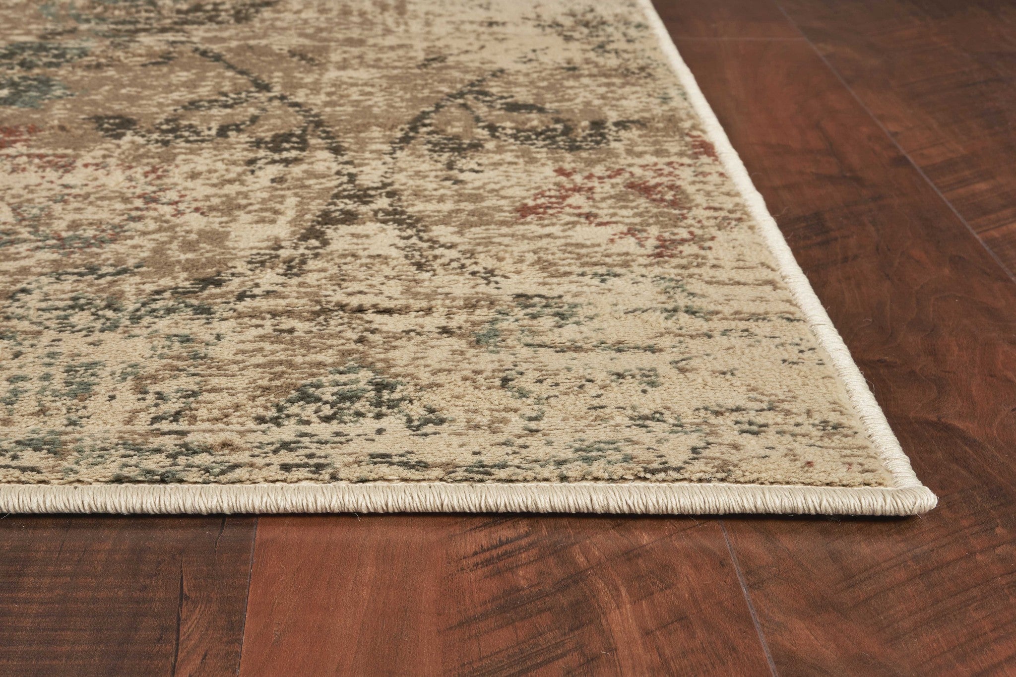 Champagne beige machine woven damask indoor area rug, showcasing intricate patterns and a plush texture, perfect for enhancing home decor.