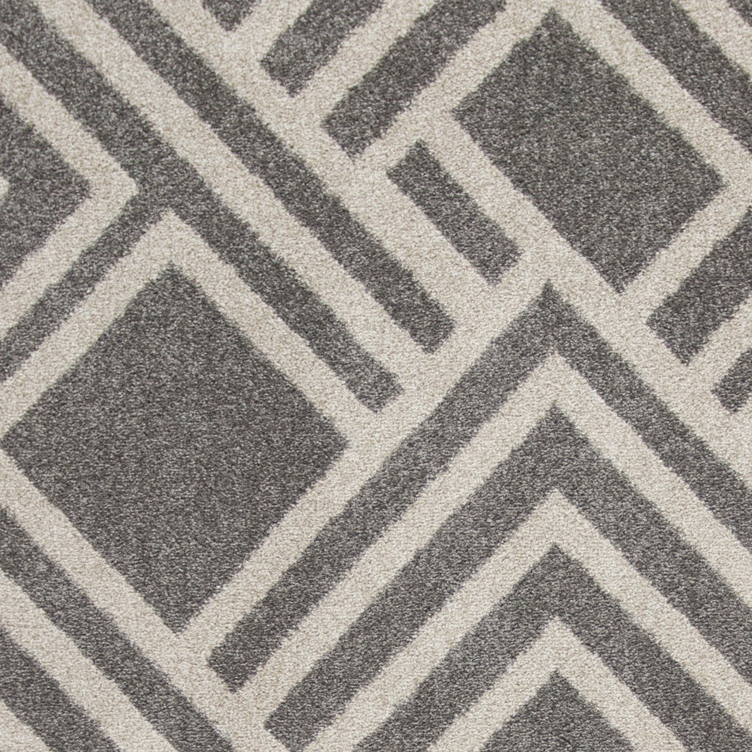 3x5 grey machine woven UV treated geometric rug suitable for indoor and outdoor use, showcasing a modern design.