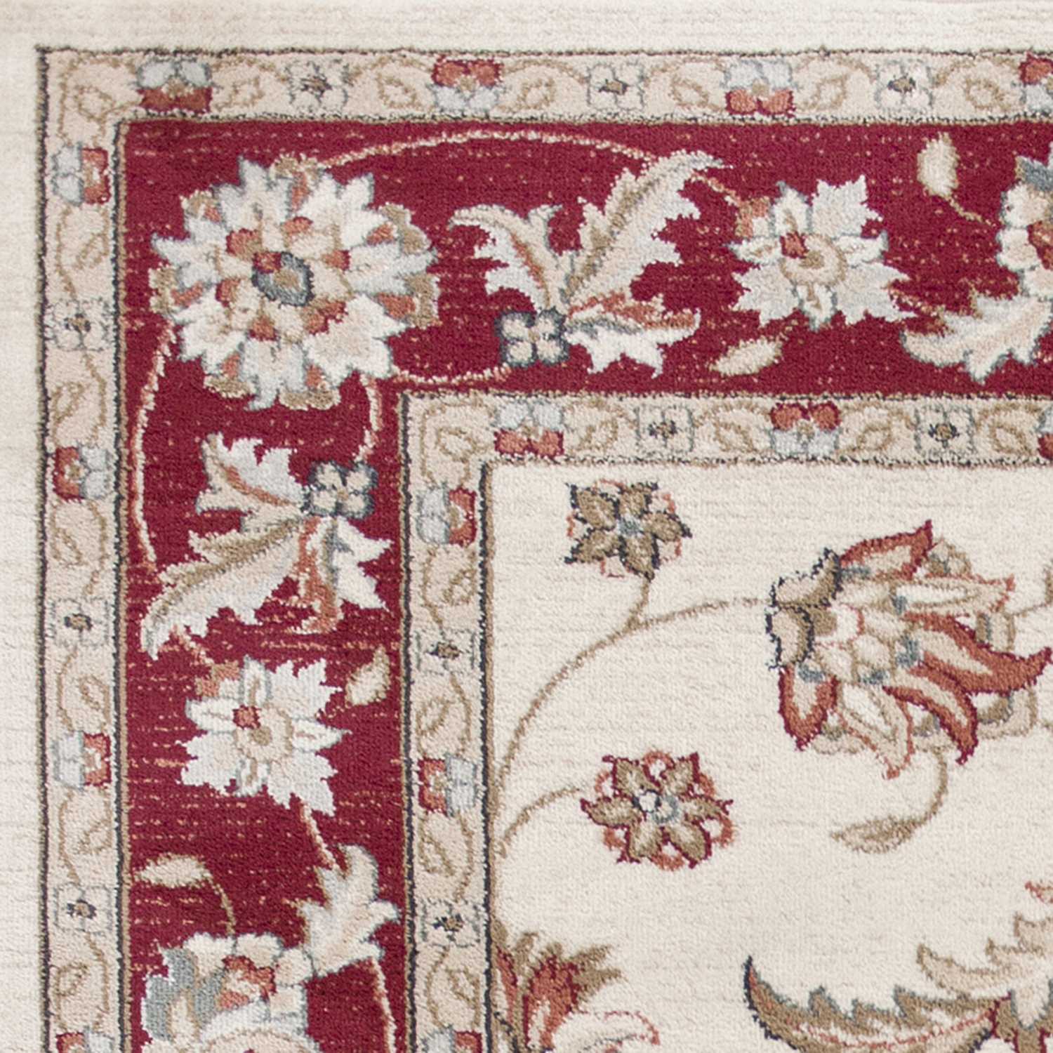 3x5 inches ivory red floral indoor area rug with intricate floral patterns, perfect for enhancing home decor.