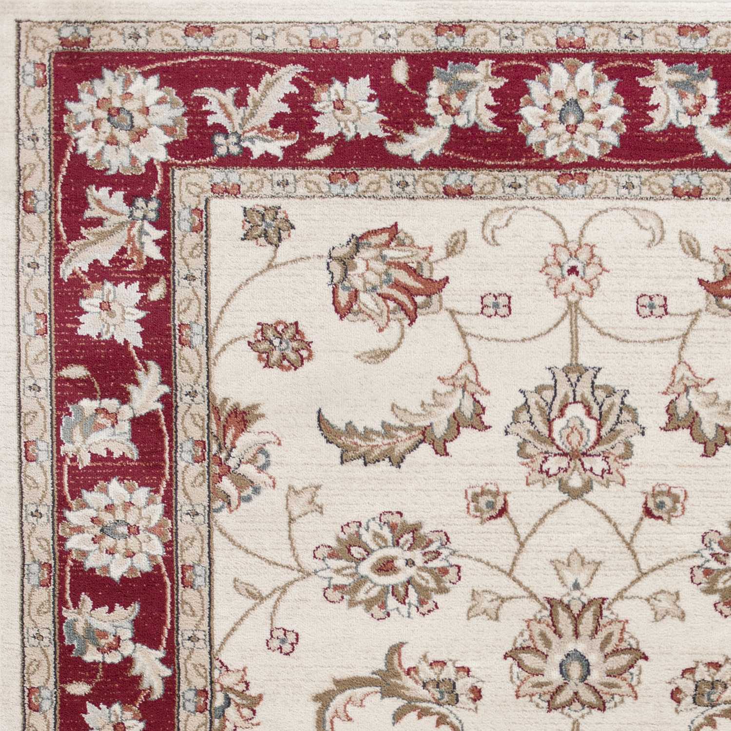 3x5 inches ivory red floral indoor area rug with intricate floral patterns, perfect for enhancing home decor.