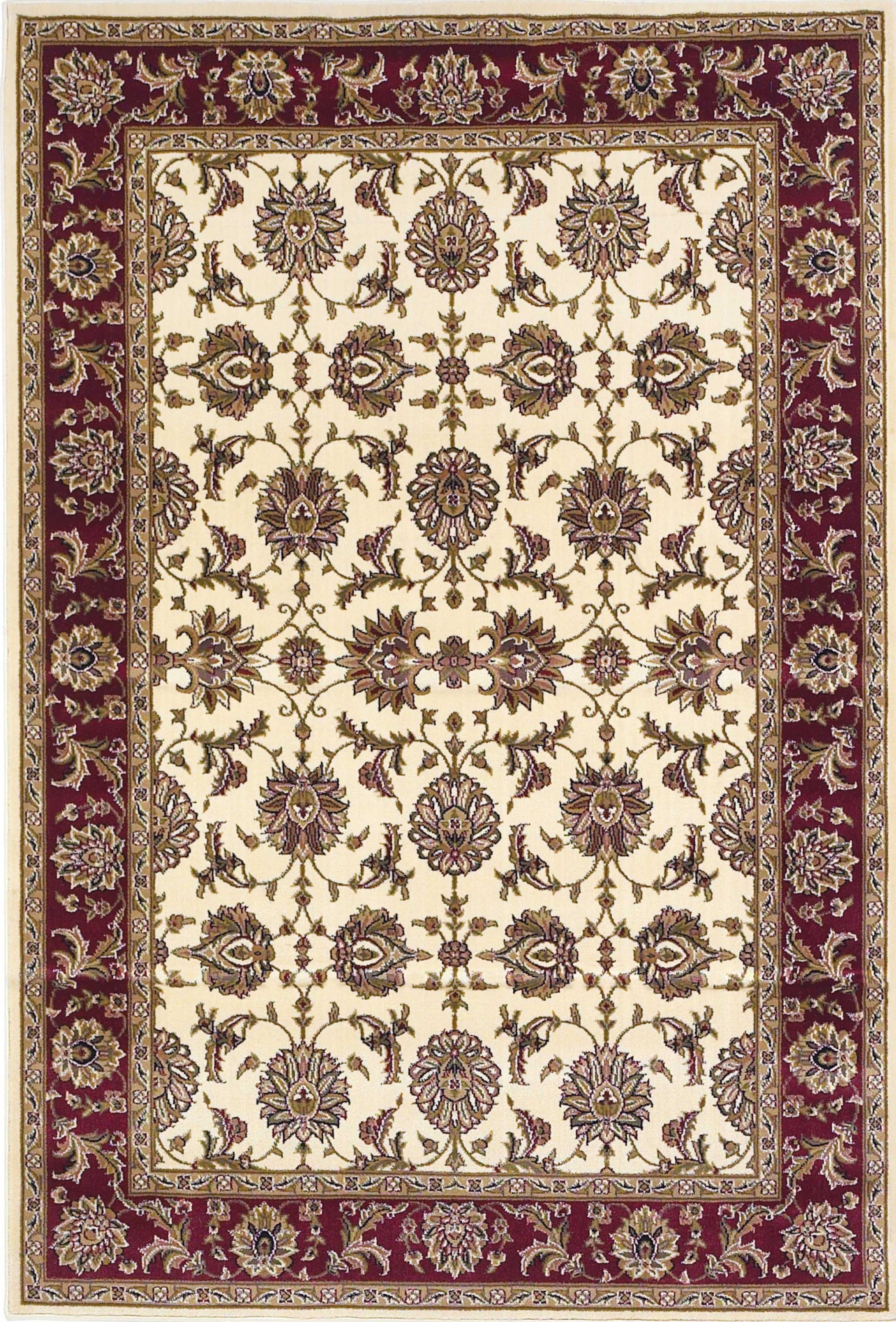 3x5 inches ivory red machine woven floral traditional indoor area rug showcasing intricate floral patterns and rich colors.