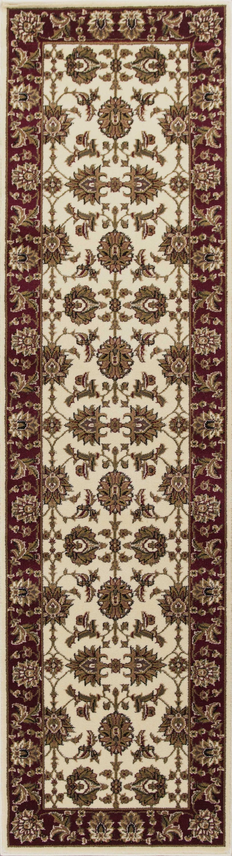 3x5 inches ivory red machine woven floral traditional indoor area rug showcasing intricate floral patterns and rich colors.