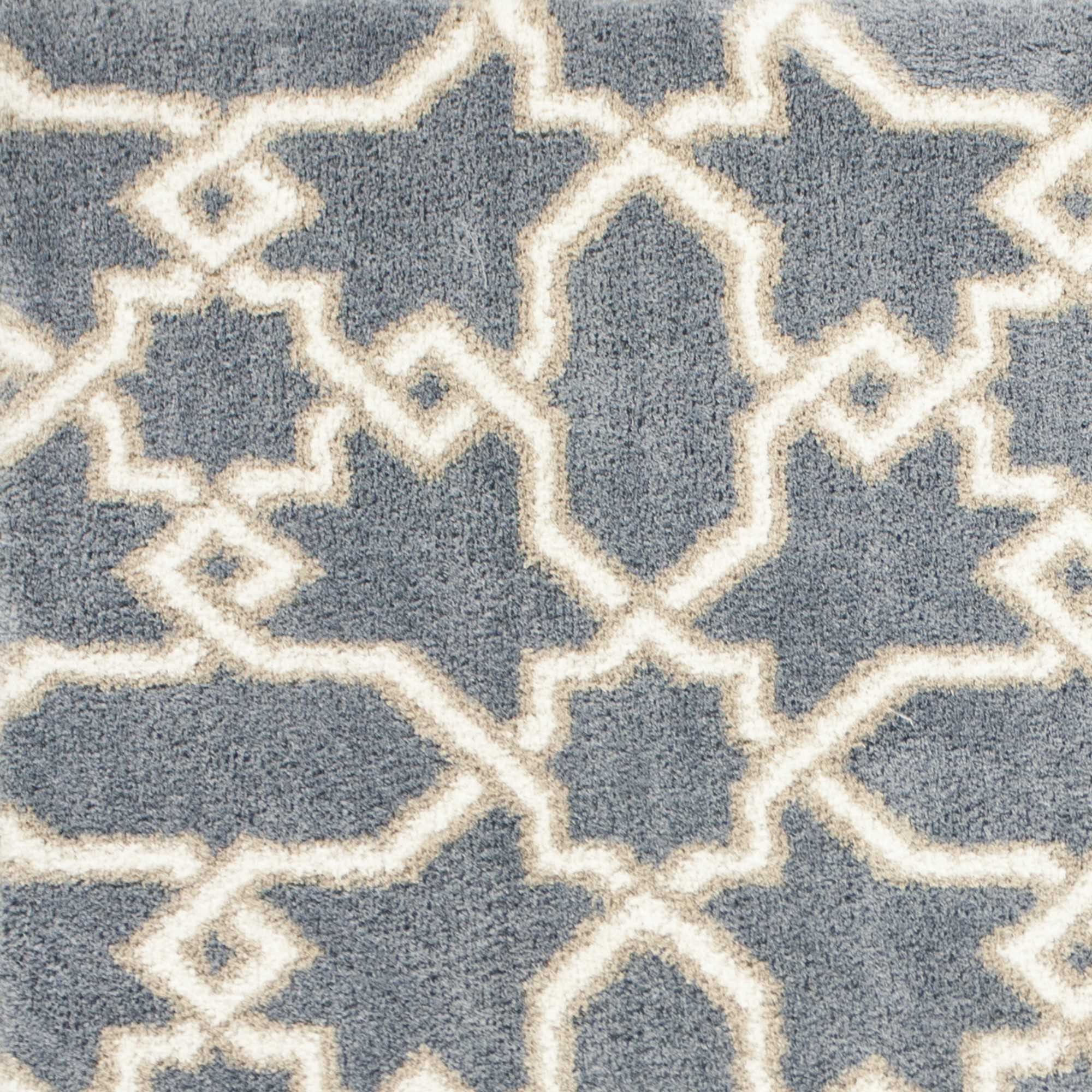 Slate blue geometric machine woven microfiber indoor rug, showcasing a modern design and soft texture, perfect for enhancing home interiors.