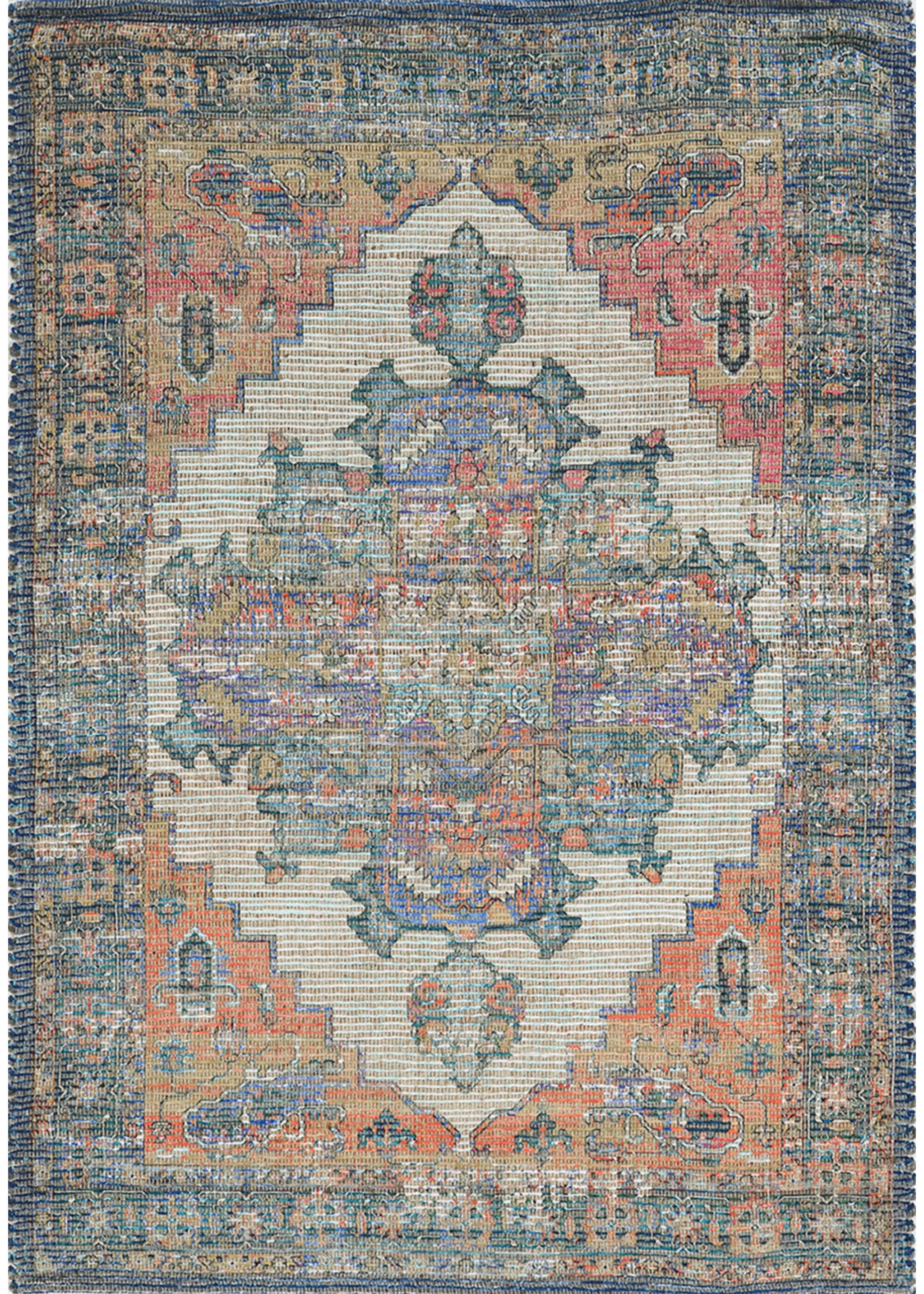 Teal blue machine woven diamond medallion indoor area rug, showcasing intricate patterns and vibrant colors, perfect for enhancing living spaces.