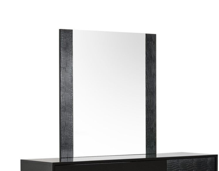 A stylish 41-inch white MDF and glass mirror with a sleek rectangular design, perfect for enhancing home decor in living rooms or hallways.