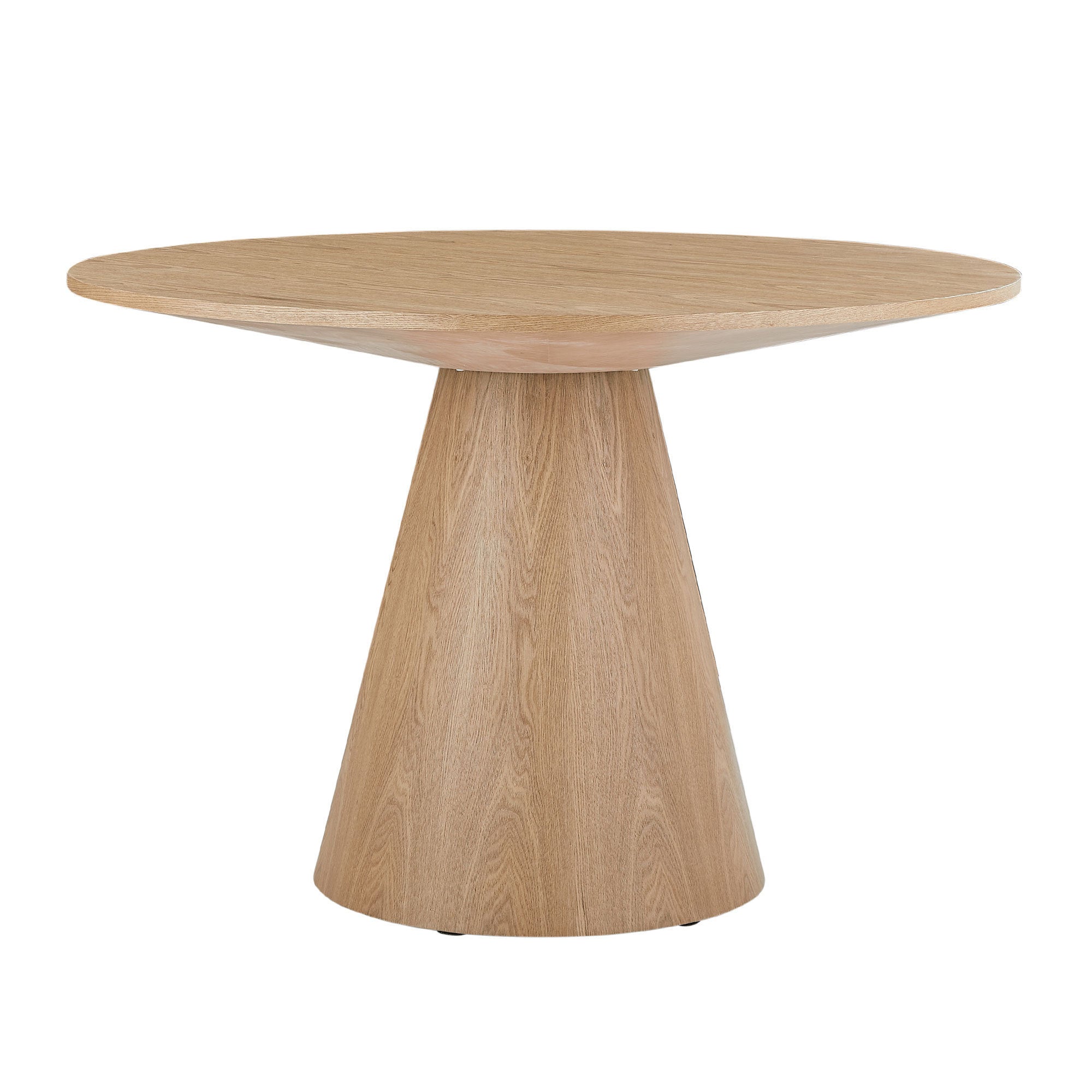 A stylish 47.24'' round wooden dining table made from hardwood solids, featuring a natural ash finish, perfect for dining rooms or kitchens.