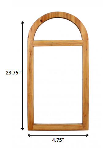 A rustic brown dressing mirror with a minimalist window frame design, showcasing natural wood texture and elegant craftsmanship, perfect for home decor.