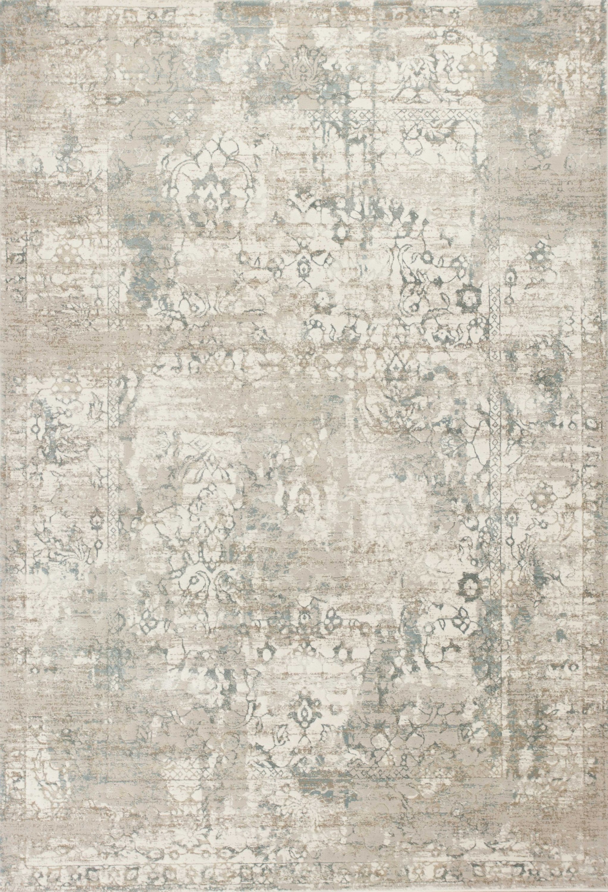 5' x 7' Polypropylene Ivory Area Rug with a soft texture and metallic luster, perfect for enhancing home decor.