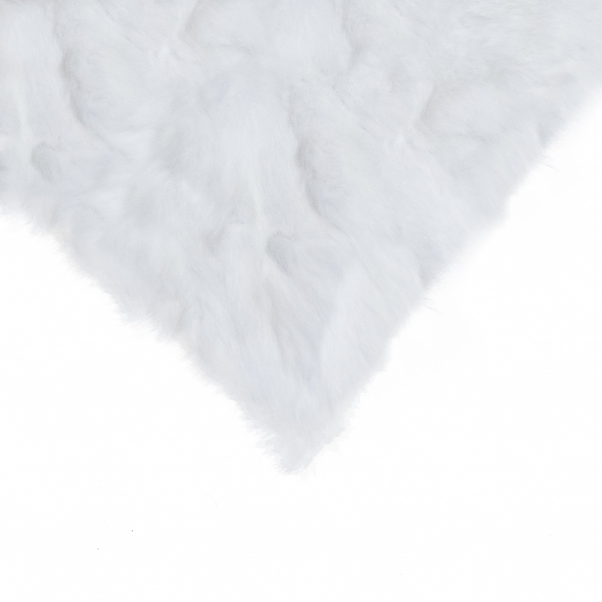 A luxurious 5x18x18 inches white pillow made from 100% natural rabbit fur, showcasing its soft texture and elegant design.