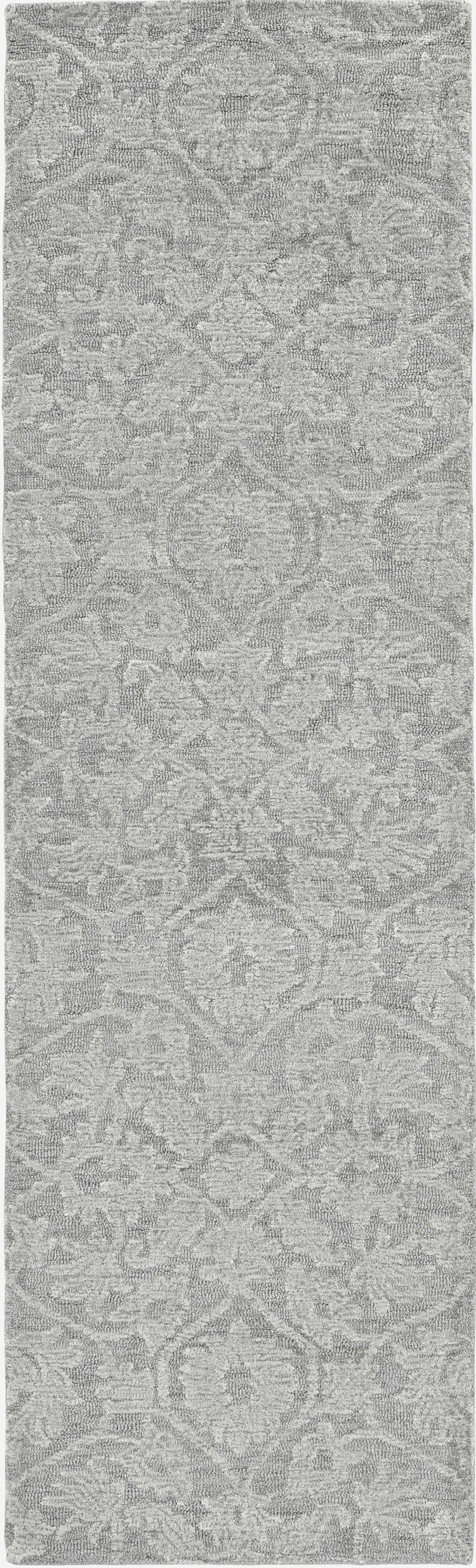 5x7 grey floral vines wool indoor area rug showcasing intricate floral patterns and soft texture, perfect for living room decor.