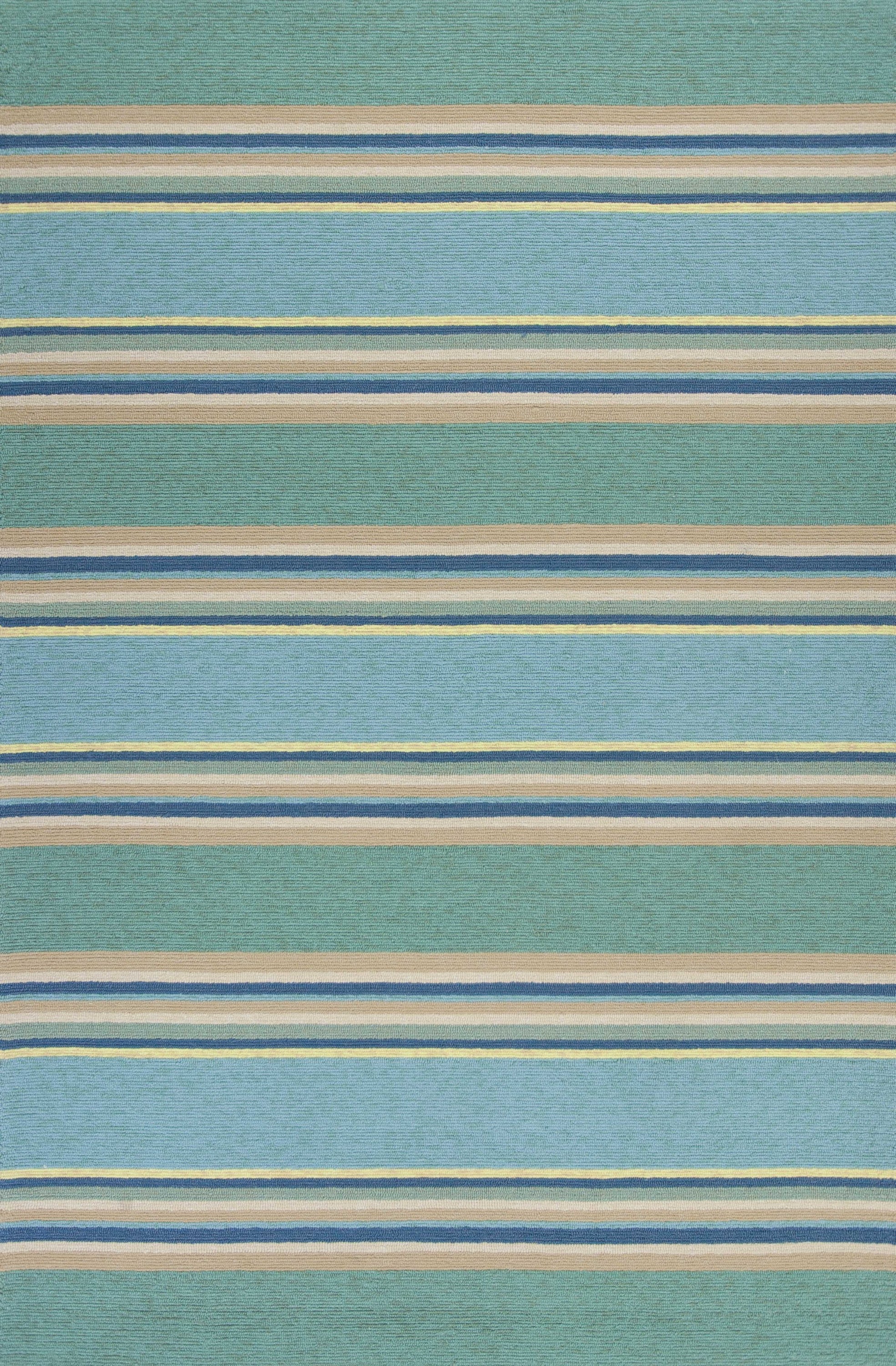 5x7 Ocean Stripes UV Treated Indoor Outdoor Area Rug featuring vibrant colors and modern design, perfect for enhancing any space.