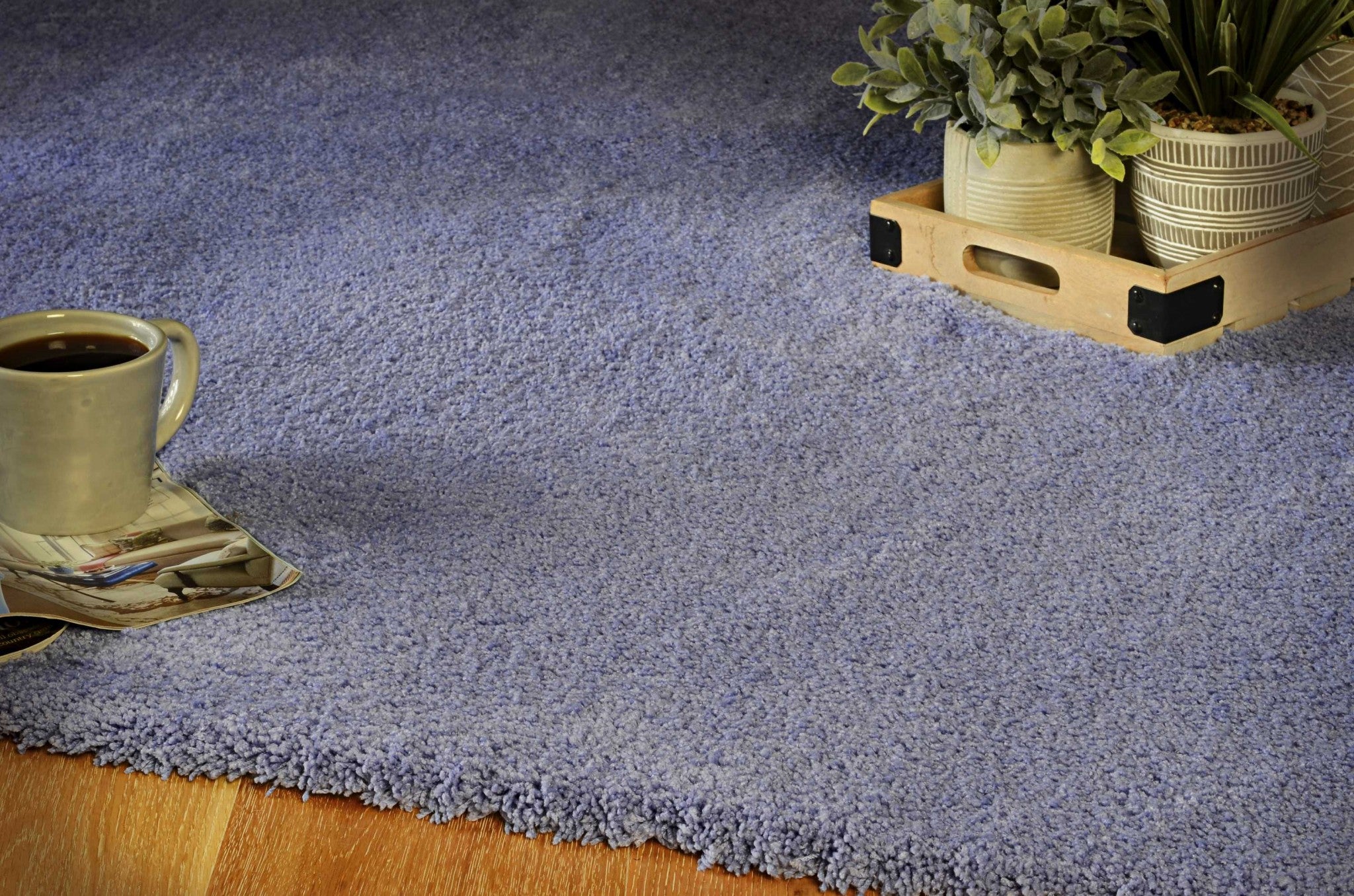 A vibrant purple shag rug measuring 5x7 inches, showcasing a soft texture and contemporary design, perfect for indoor use.