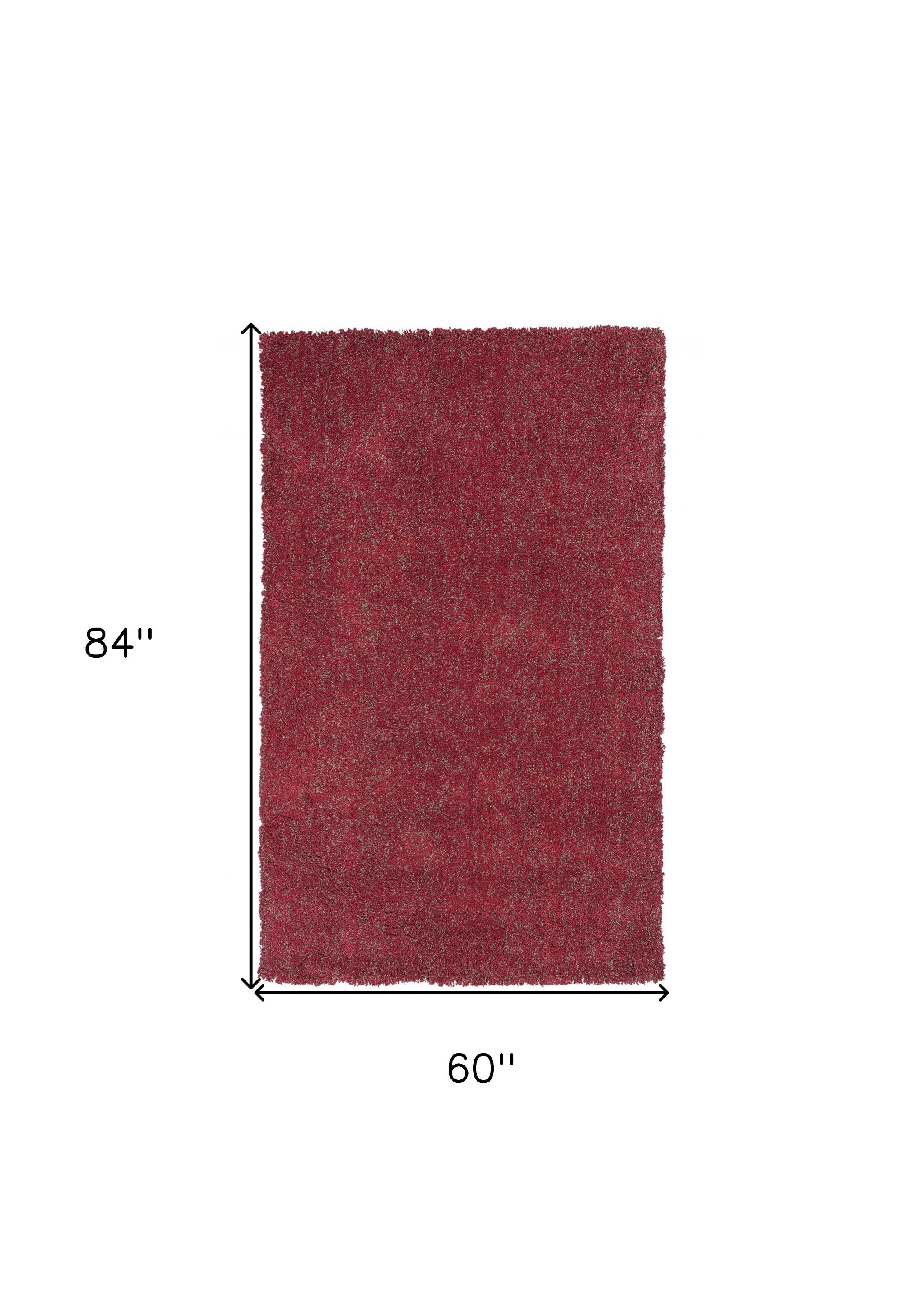 5x7 Red Heather Plain Indoor Area Rug showcasing vibrant color and texture, perfect for enhancing home decor.