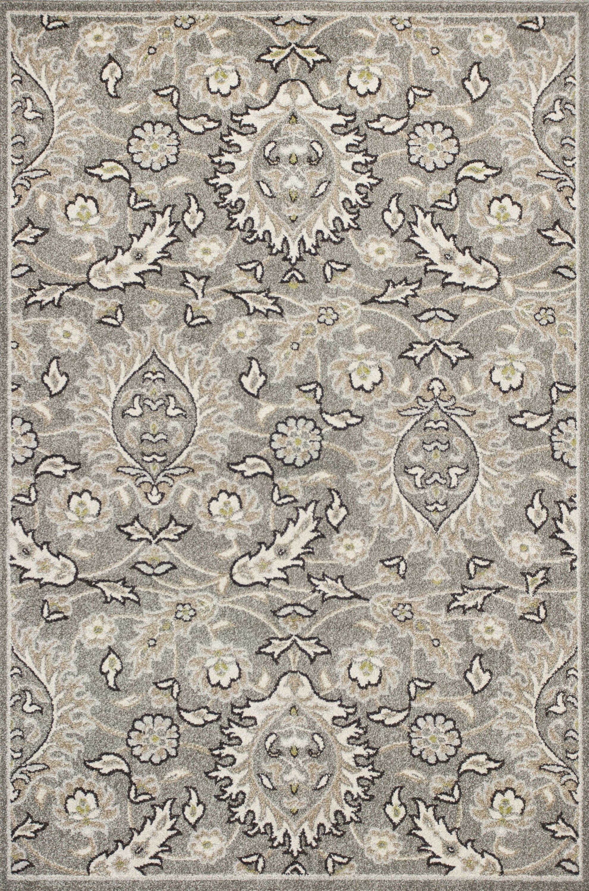 5 inches x 8 inches grey medallion UV treated area rug with elegant patterns, perfect for modern home decor.