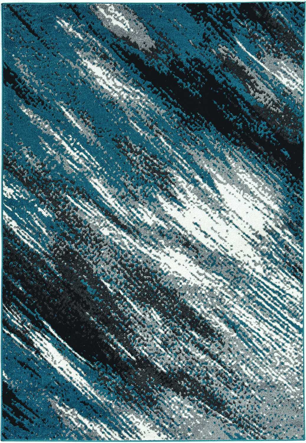 5x8 Grey and Blue Abstract Area Rug, featuring bold patterns and contemporary design, perfect for modern home decor.