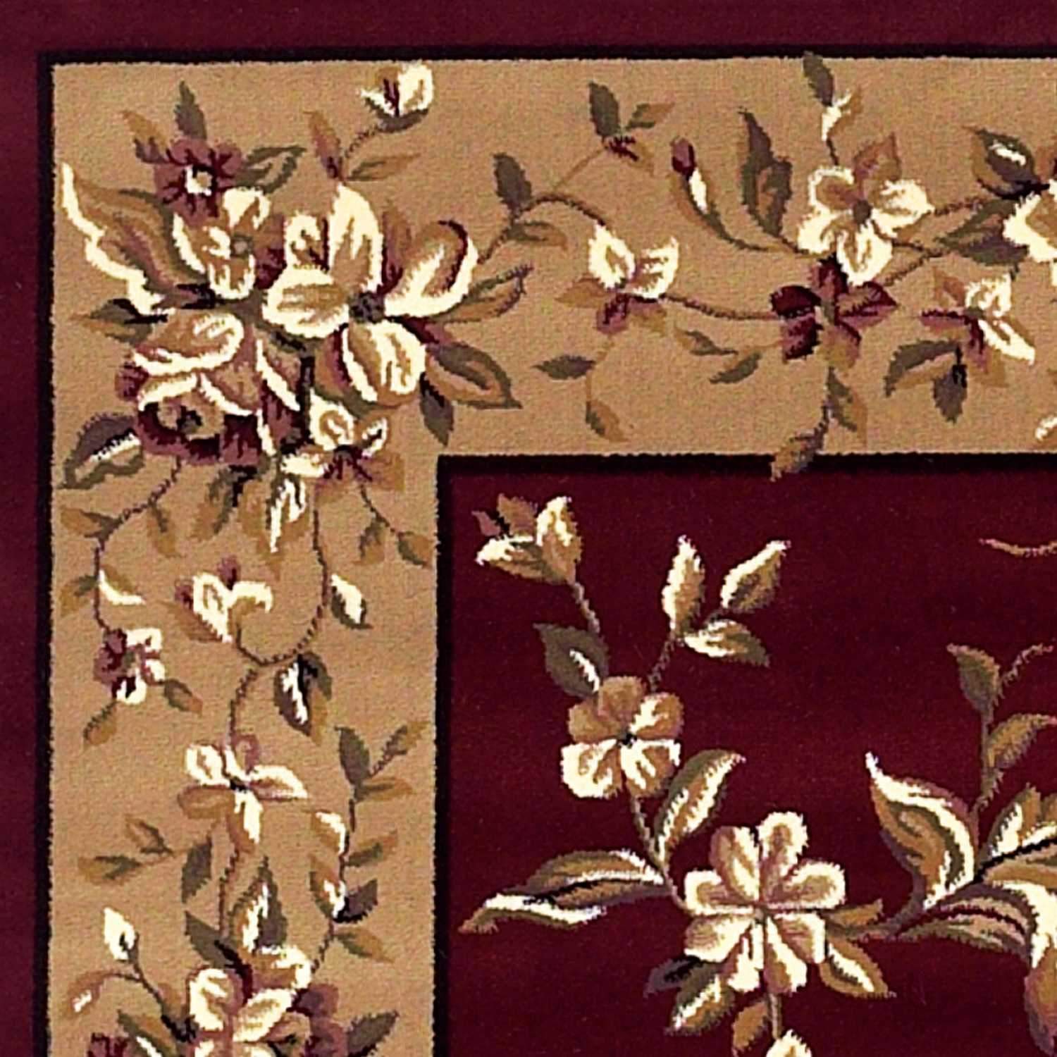 5x8 inches red or beige floral bordered area rug with intricate floral patterns, perfect for enhancing home decor.