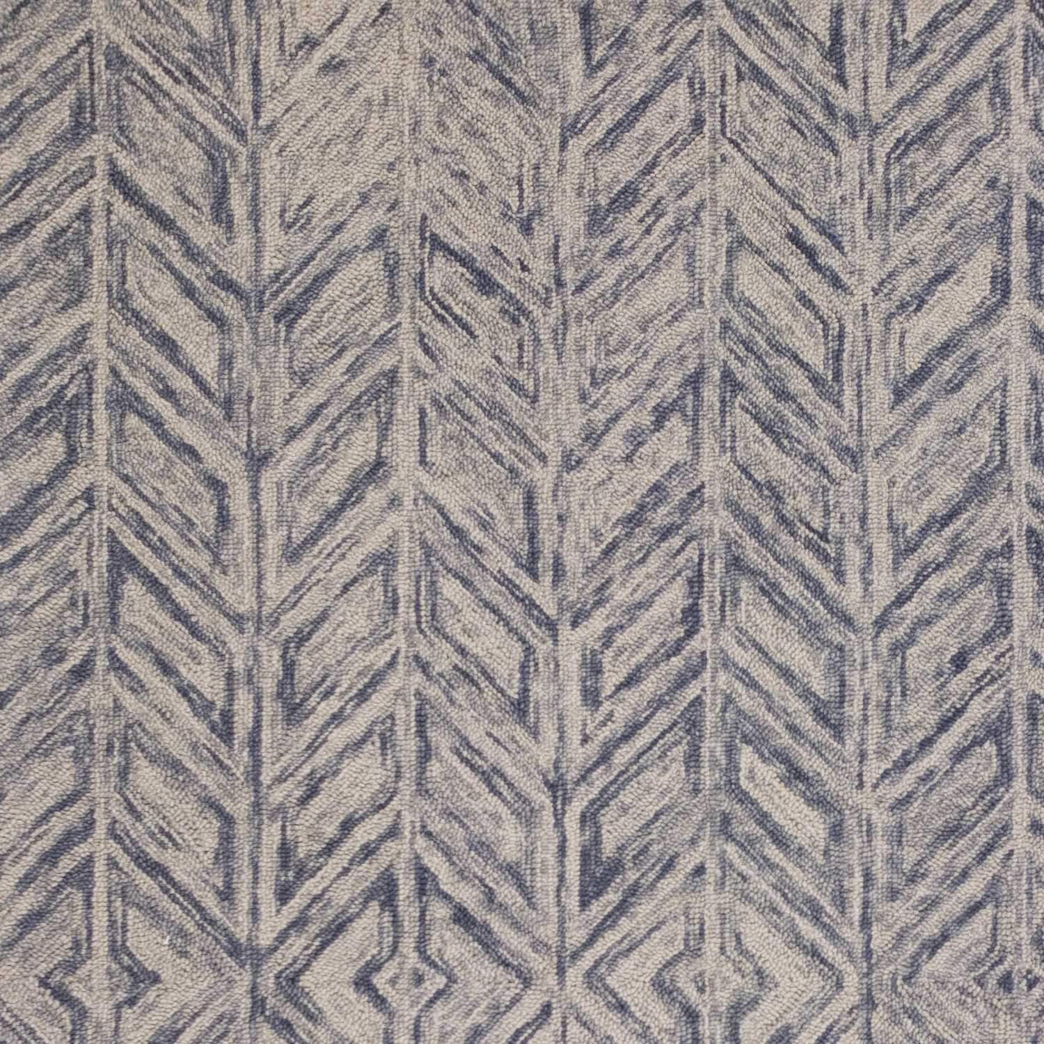 5x7 inches blue hand-tufted wool herringbone indoor area rug showcasing elegant design and quality craftsmanship.