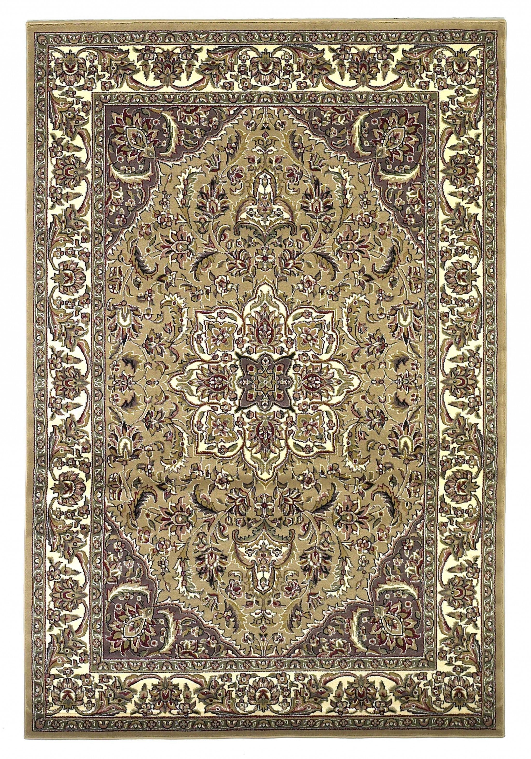 5x8 beige ivory floral medallion indoor area rug, showcasing intricate design and soft texture, perfect for enhancing home decor.