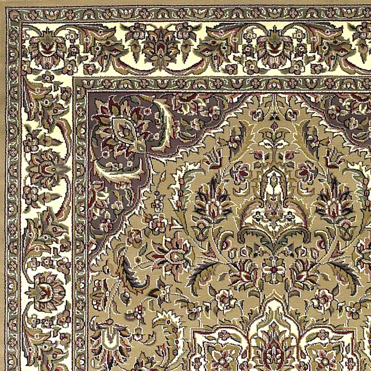 5x8 beige ivory floral medallion indoor area rug, showcasing intricate design and soft texture, perfect for enhancing home decor.