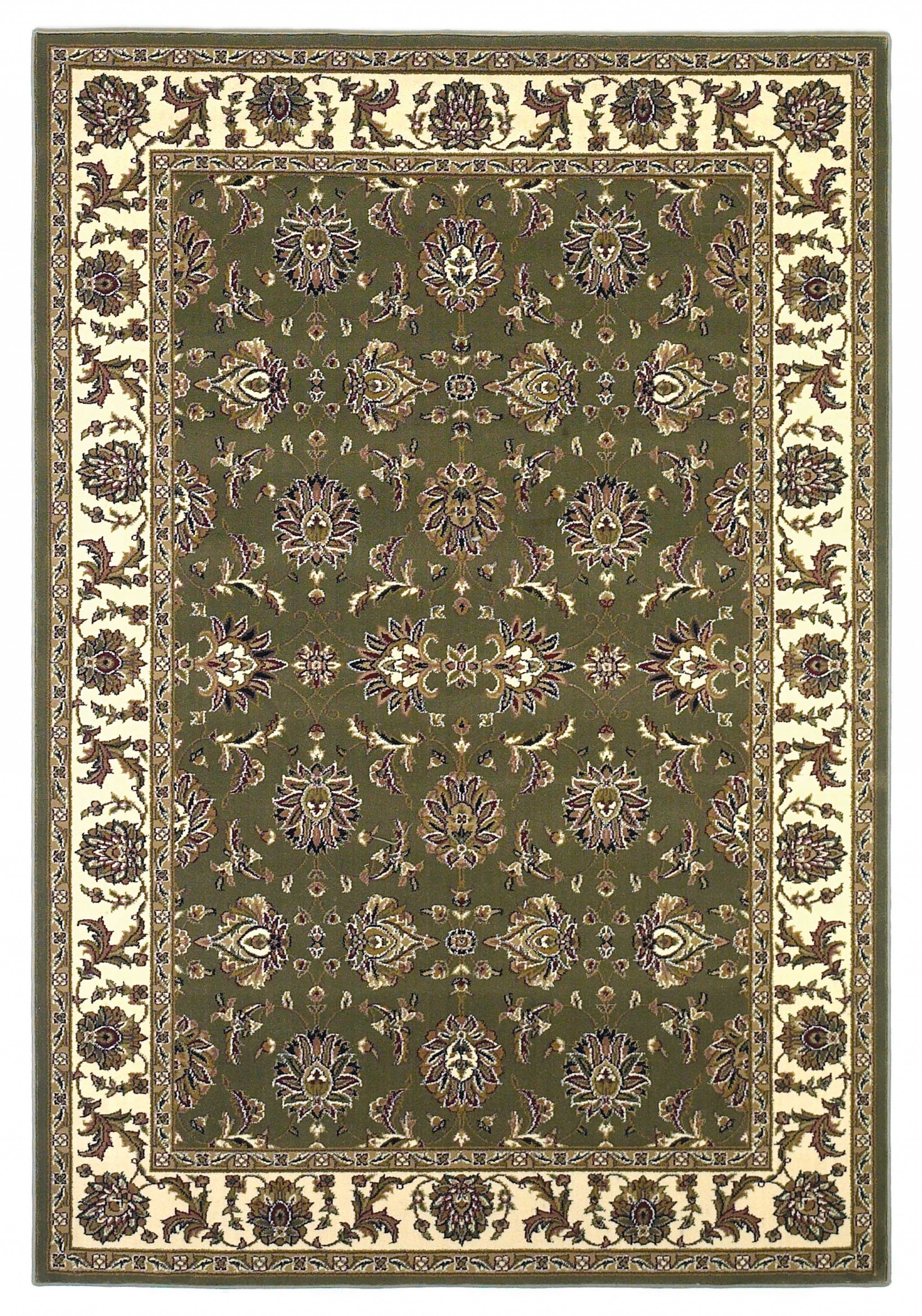 5 inches x 8 inches green ivory machine woven floral traditional indoor rug showcasing intricate floral patterns and vibrant colors.