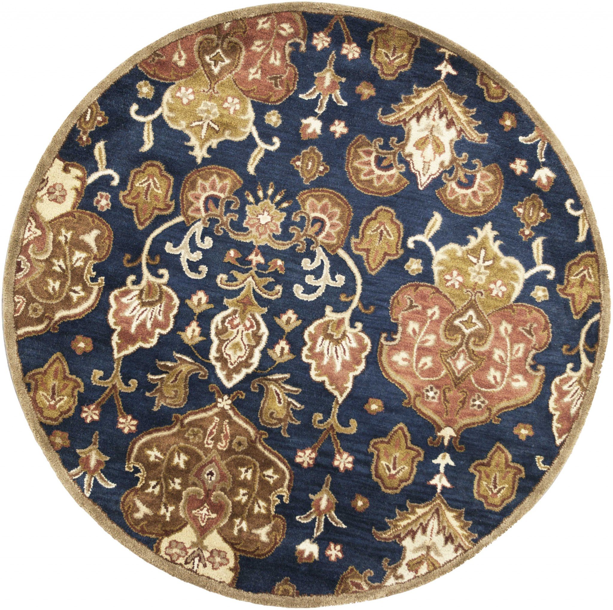 Ivory hand hooked area rug featuring corals and shells design, perfect for indoor use.