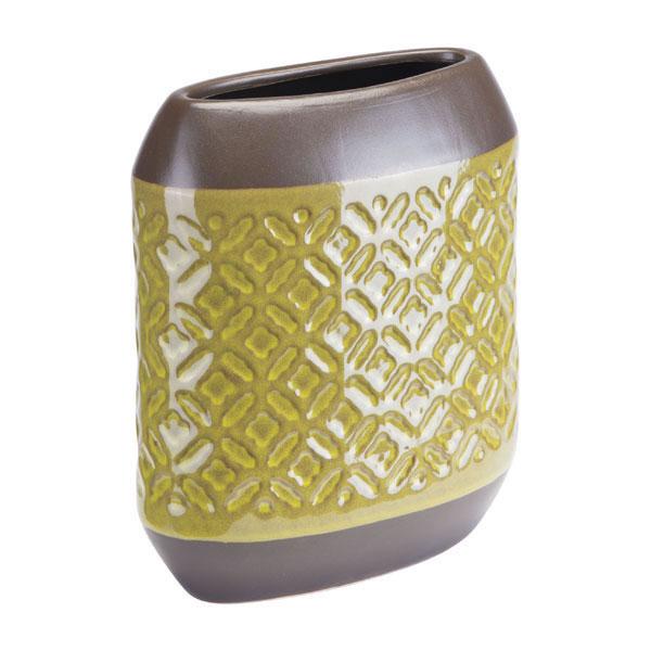 Small olive green square planter with textured surface, ideal for indoor and outdoor plants.