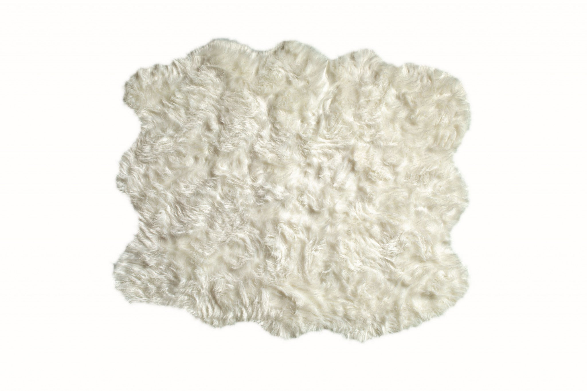 Luxurious off white faux sheepskin area rug measuring 60x72 inches, showcasing a plush texture and contemporary design.