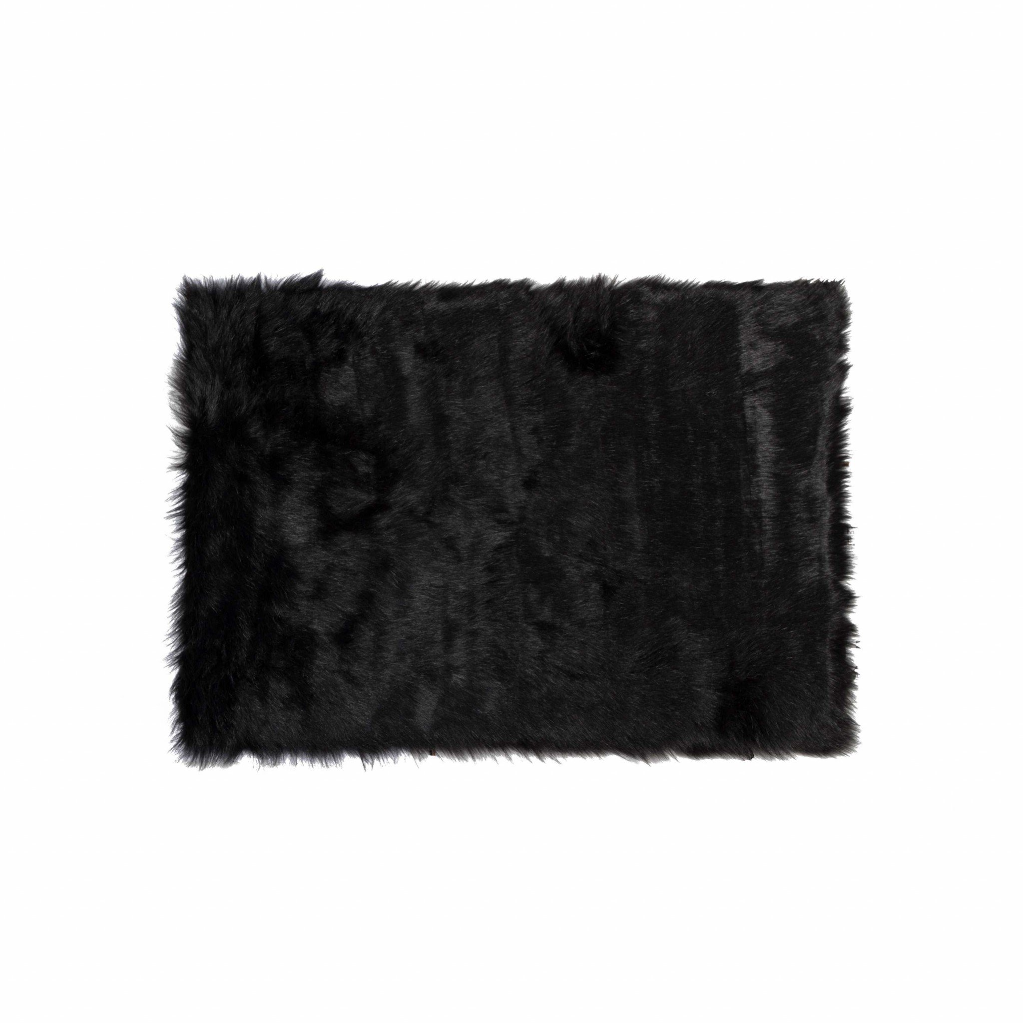 Luxurious 60x96 inches black sheepskin rug or throw, showcasing plush texture and elegant design, perfect for home decor.