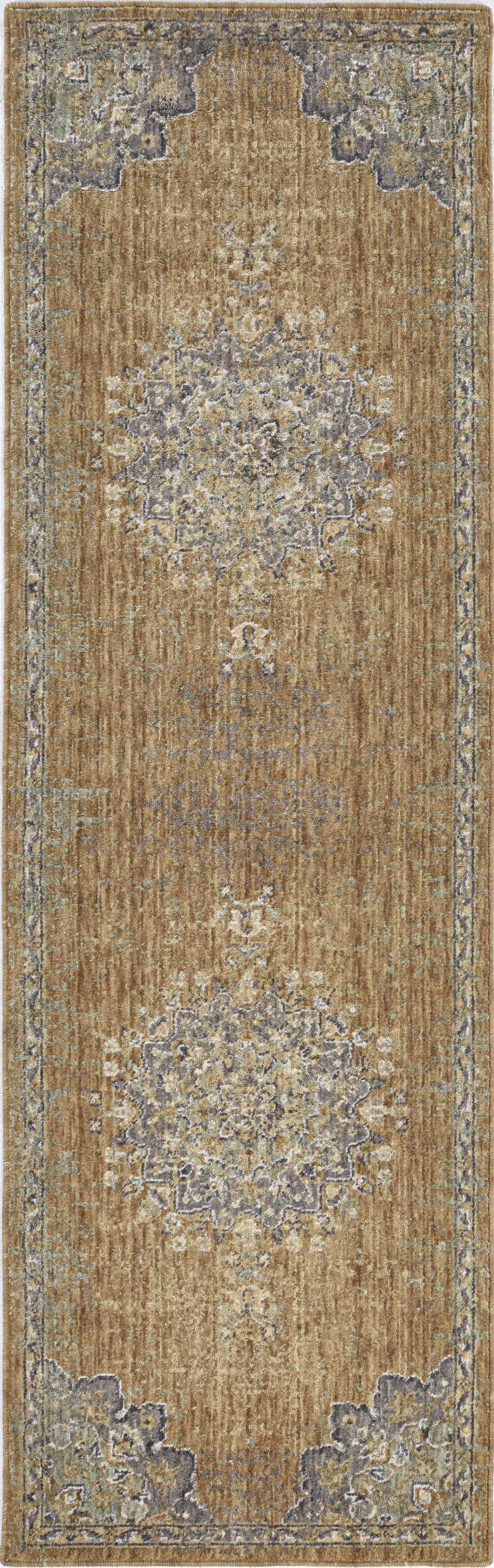 A luxurious 63 X 91 Coffee Wool Rug featuring a vintage traditional design, soft wool texture, and rich coffee color, perfect for living spaces.