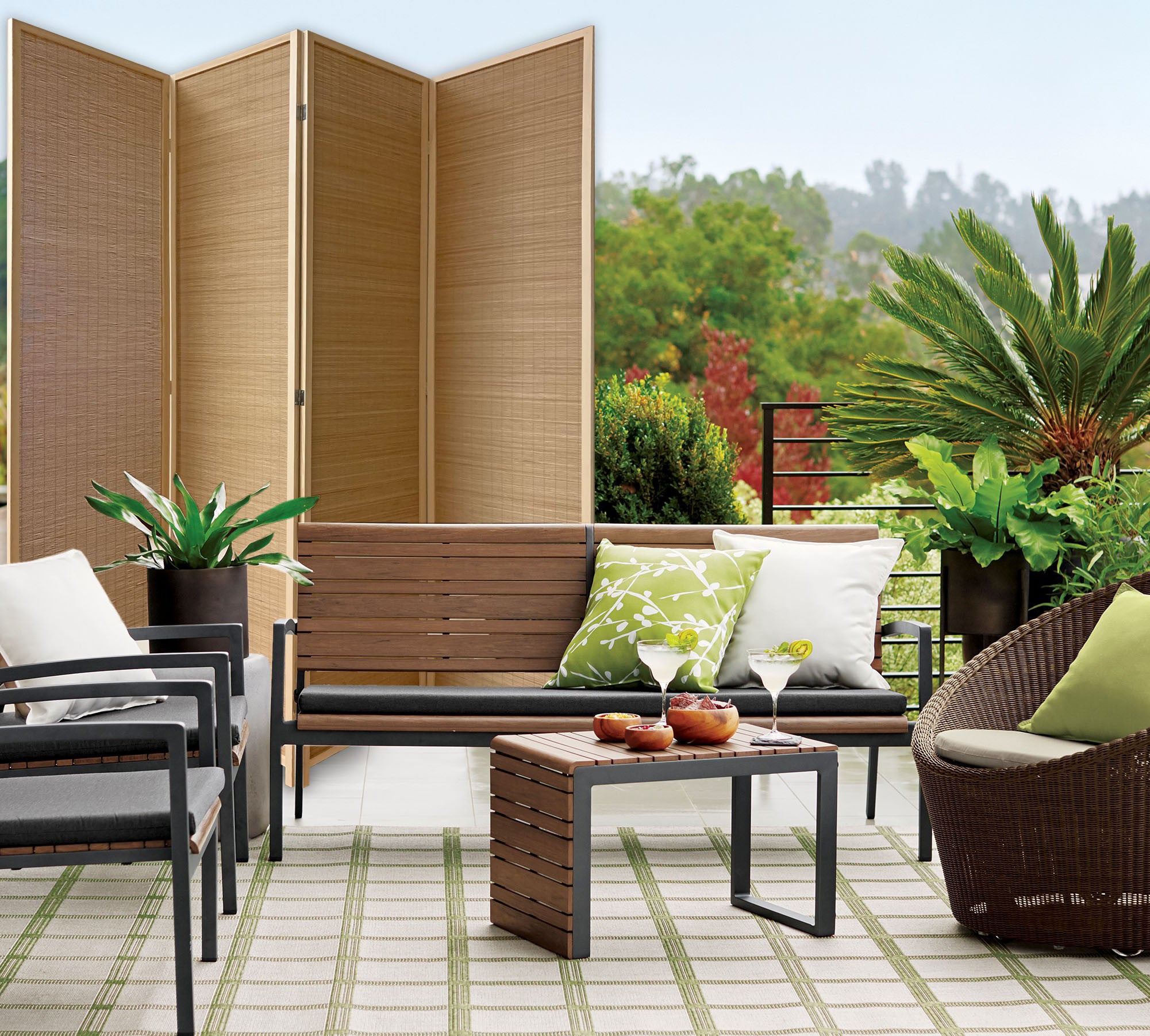 A stylish 6-inch light bamboo 3 panel room divider screen, showcasing its natural finish and contemporary design, perfect for home decor.