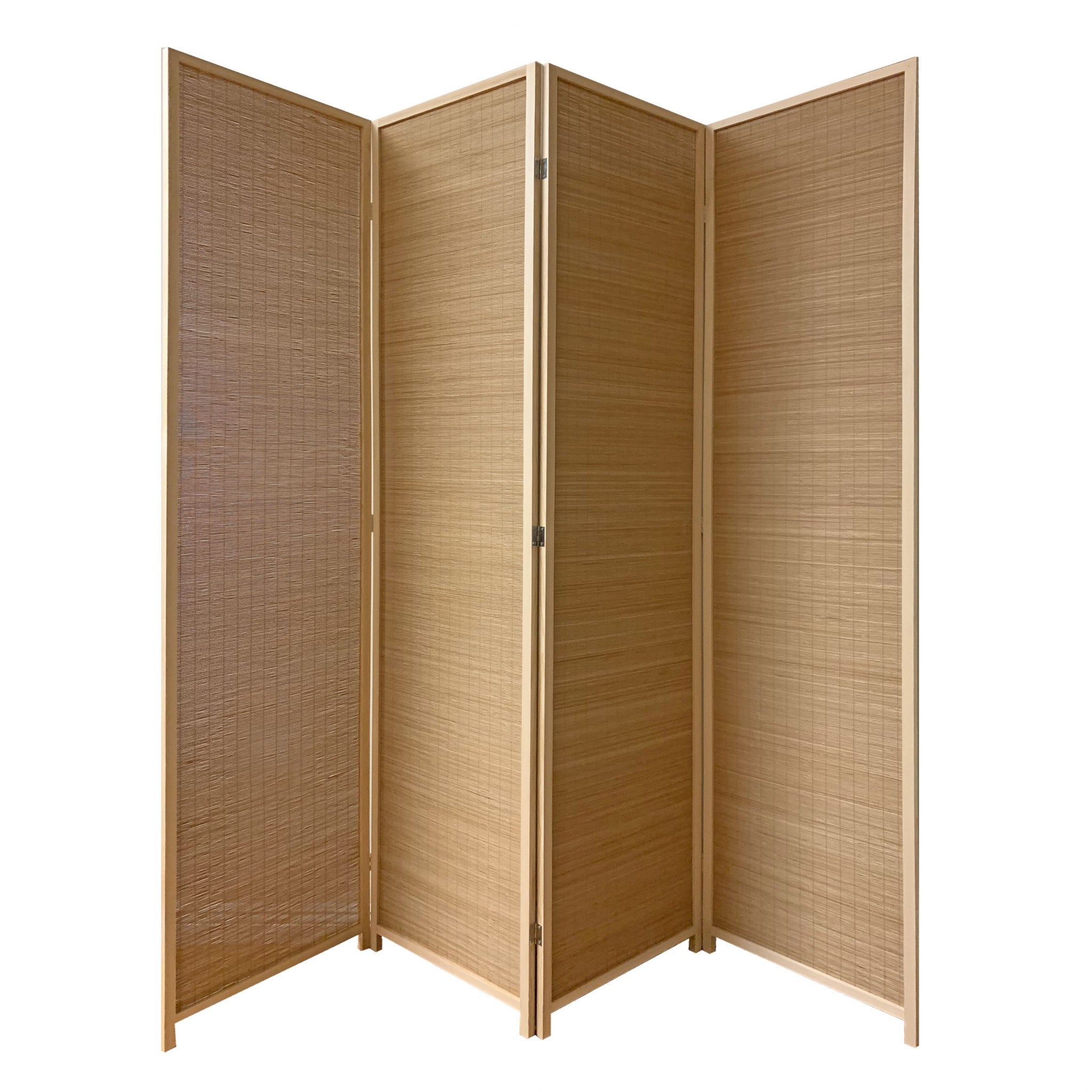 A stylish 6-inch light bamboo 3 panel room divider screen, showcasing its natural finish and contemporary design, perfect for home decor.