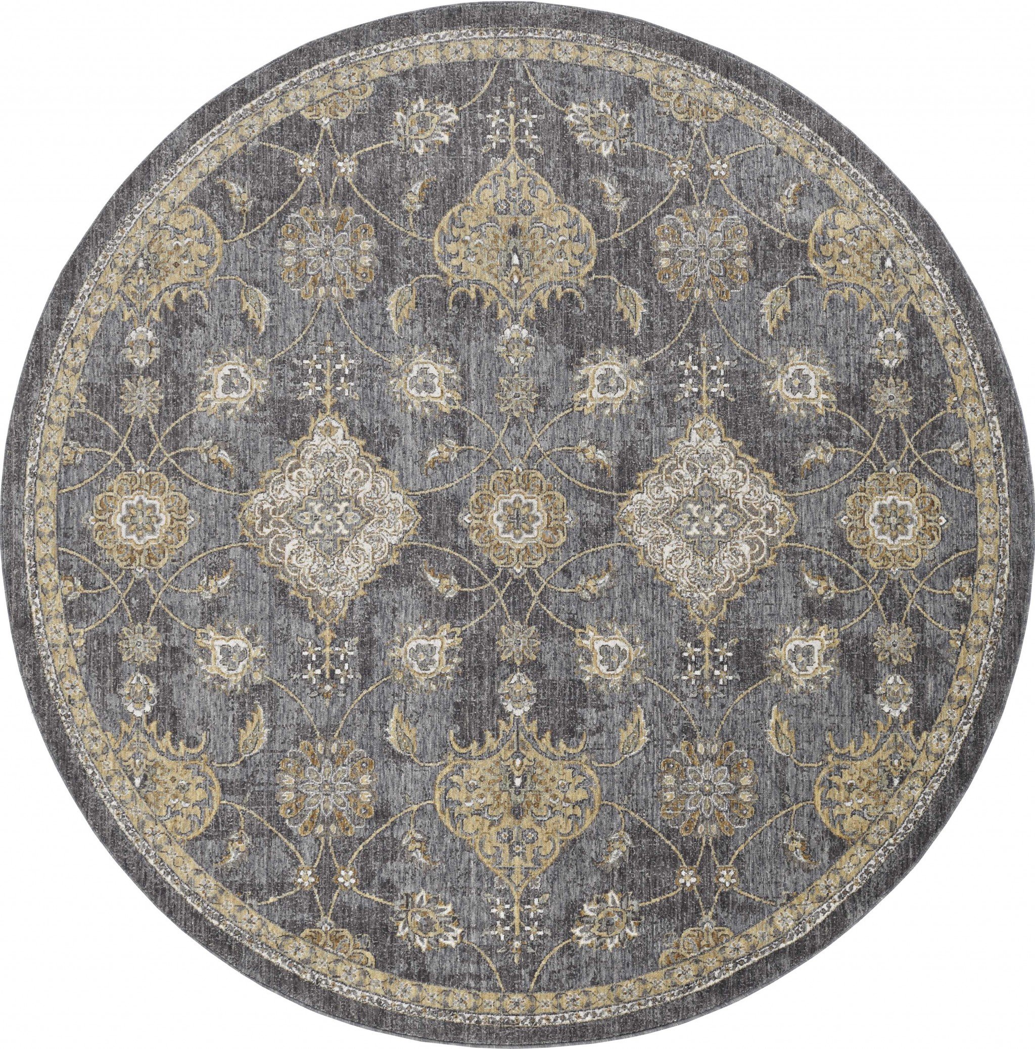 6-inch round polyester espresso area rug with a soft shag texture, perfect for enhancing living spaces.