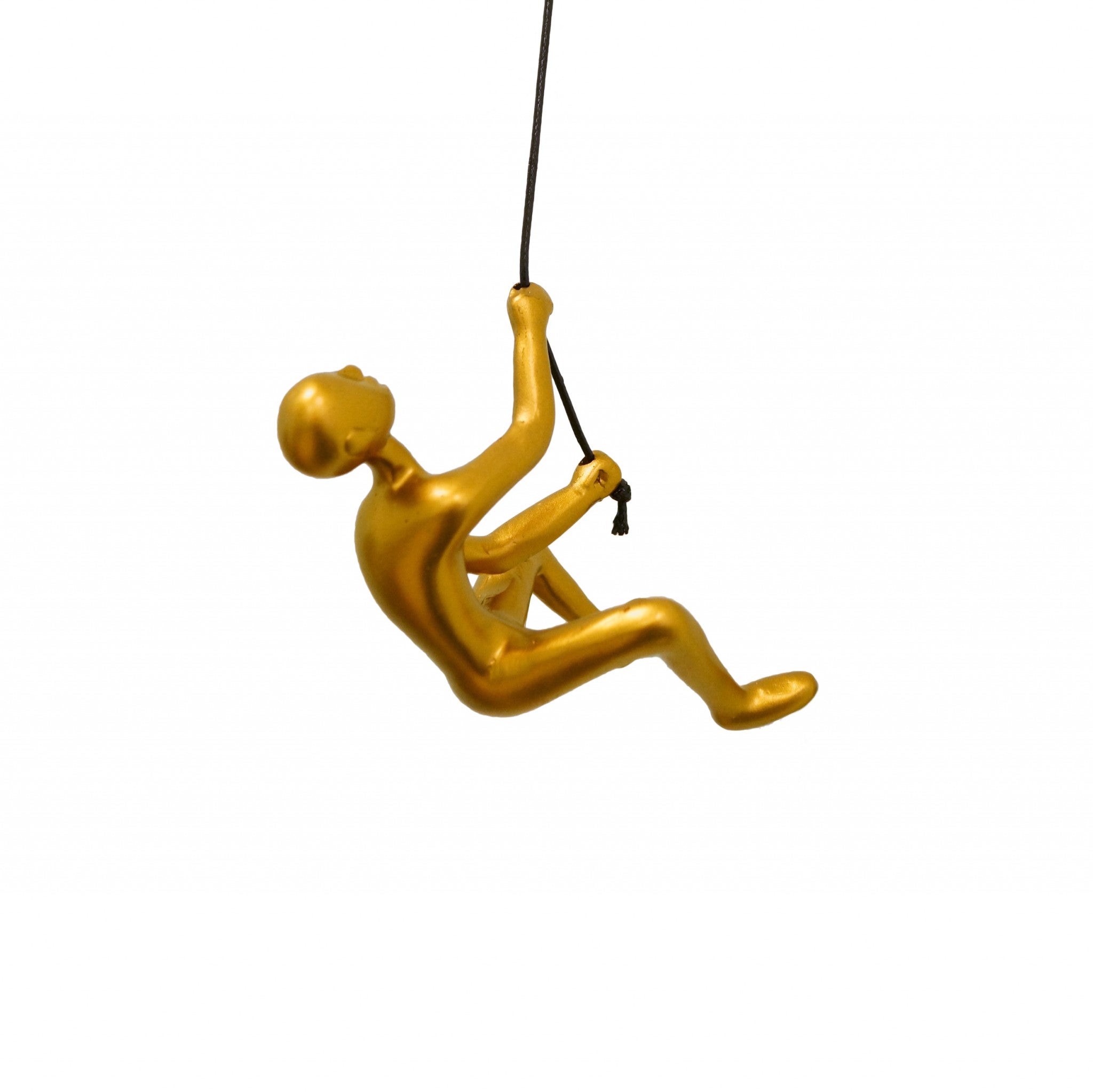 A detailed view of the Resin Gold Climbing Man wall art, showcasing its unique climbing design and elegant gold finish.