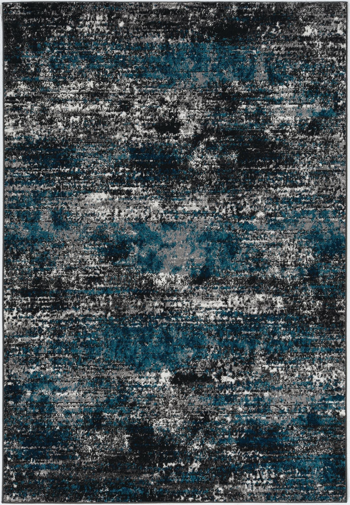 7-inch grey blue machine woven abstract indoor runner rug, showcasing a modern design with rich colors and bold patterns.