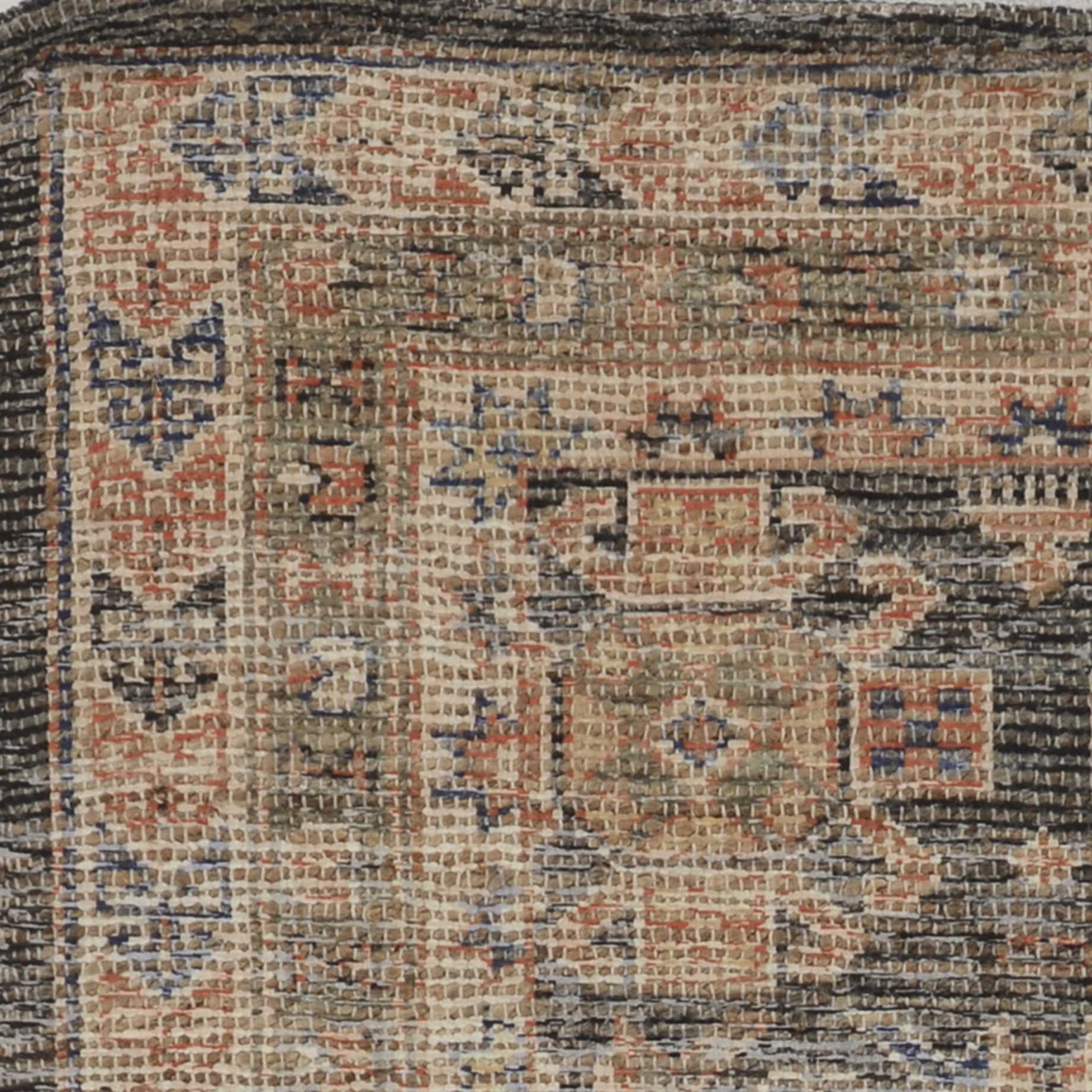 7x9 inches Jute Charcoal Area Rug, hand-woven with jute and polyester, showcasing a modern charcoal design.