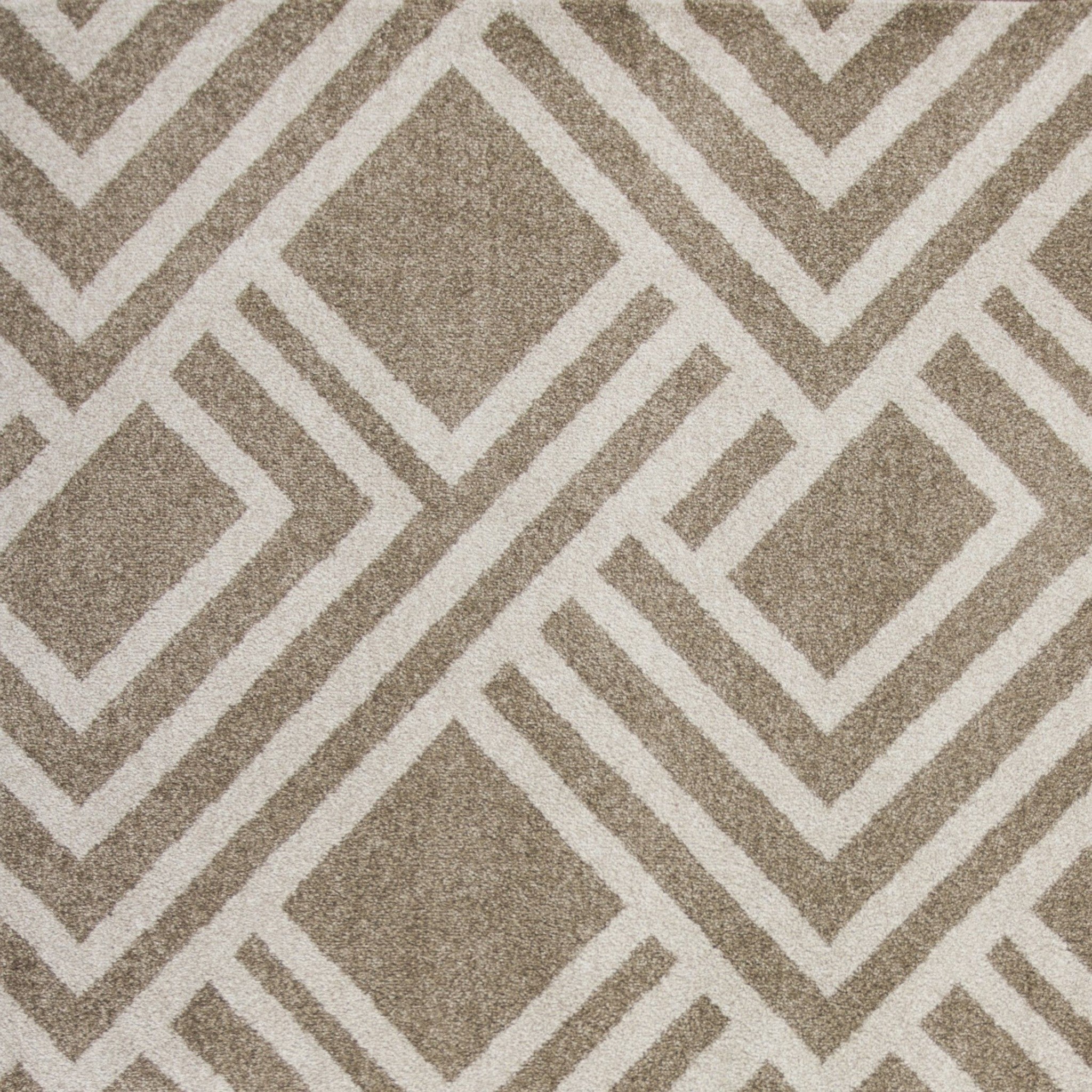 Beige machine woven geometric rug, 7x10 inches, suitable for indoor and outdoor use, showcasing elegant patterns and UV-treated polypropylene material.