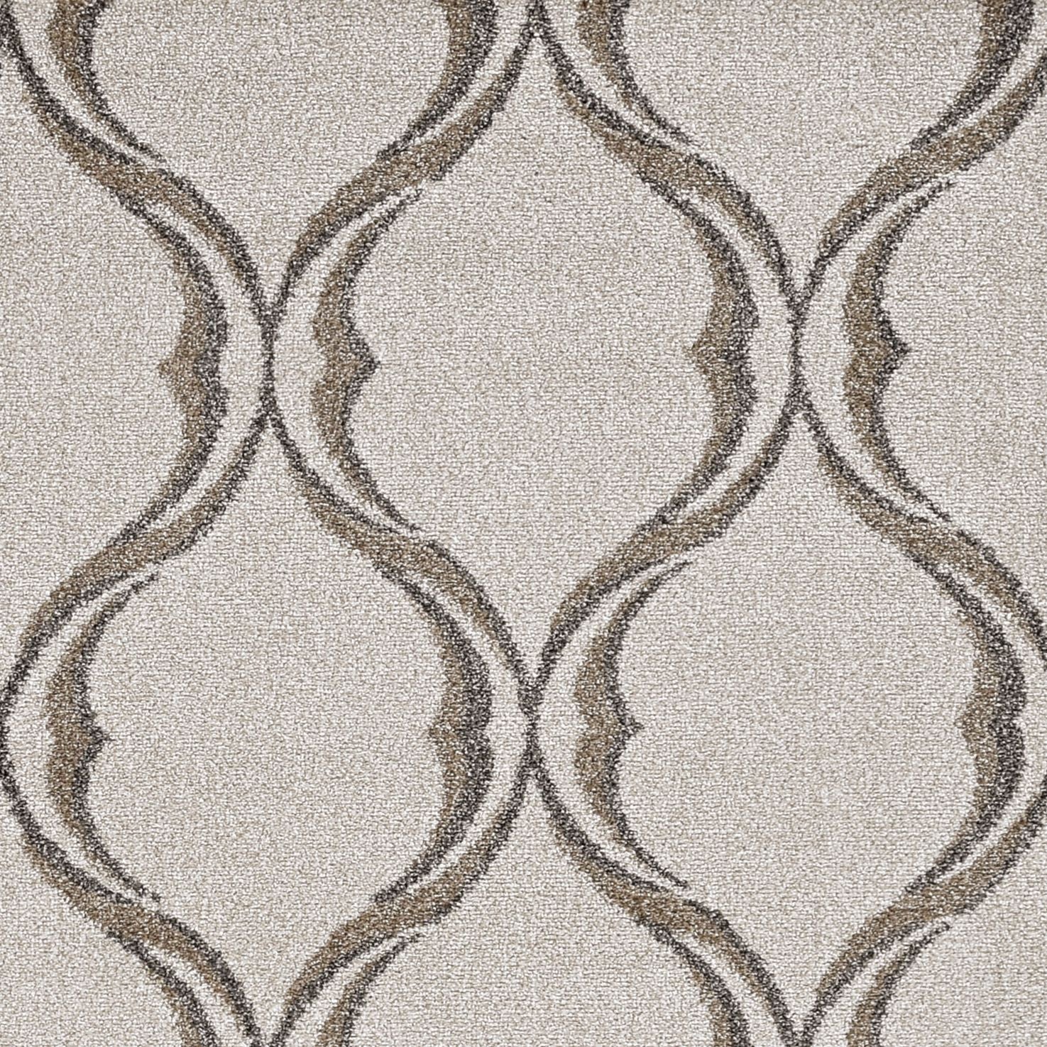 7x11 Sand Ivory Machine Woven UV Treated Ogee Indoor/Outdoor Rug showcasing elegant pattern and durable material.