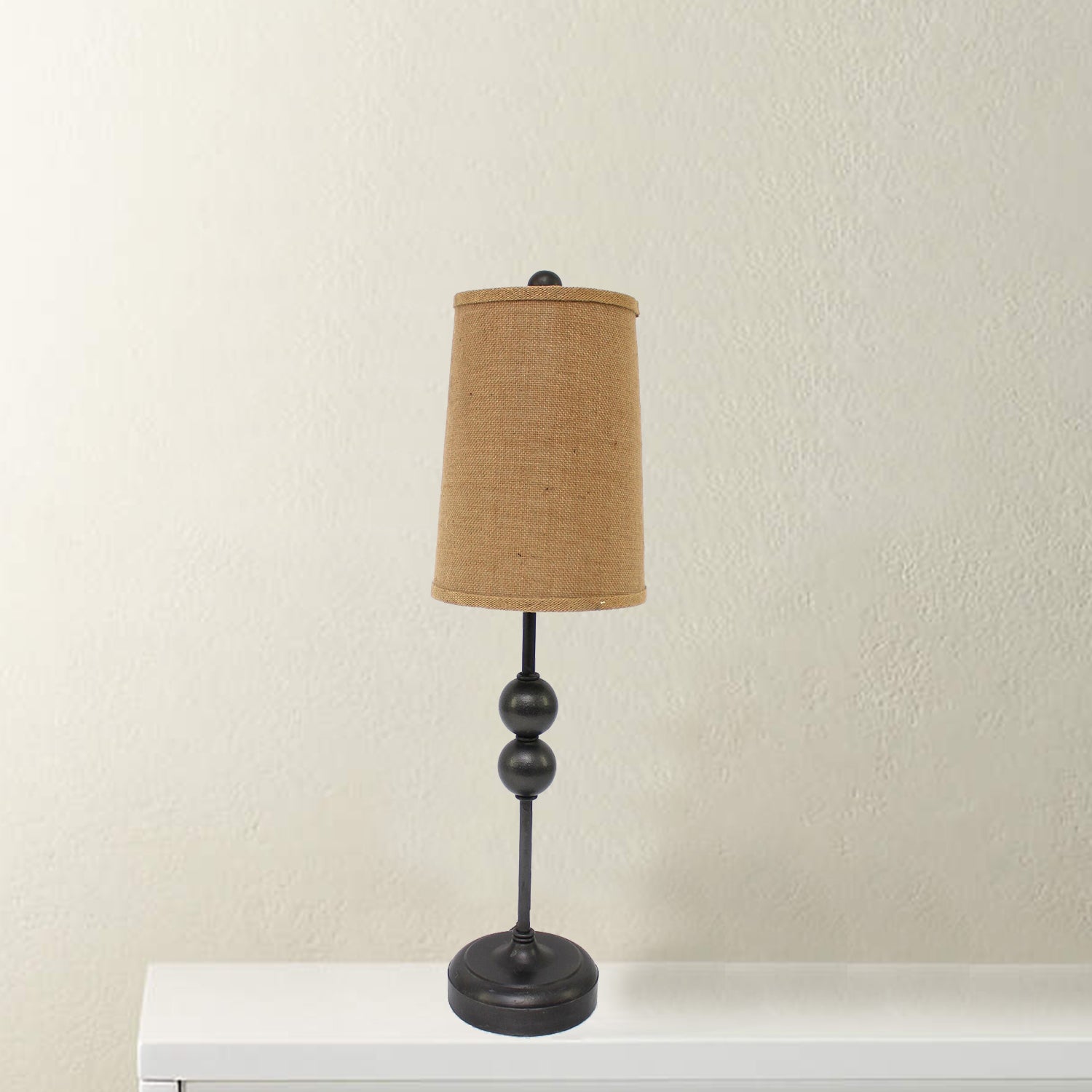 A stylish 29-inch bronze minimalist accent table lamp with a khaki linen cone shade, perfect for home decor.