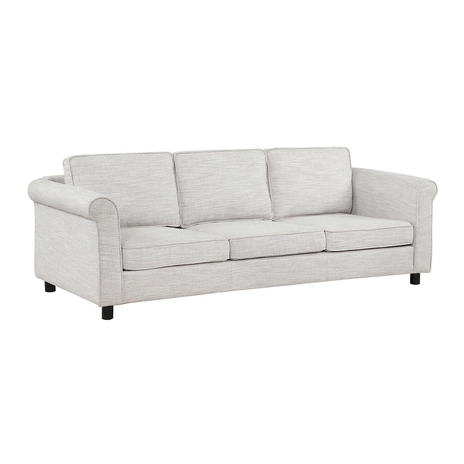 89.37-inch 3-seater upholstered sofa in bishop beige, showcasing its elegant design and fabric upholstery.