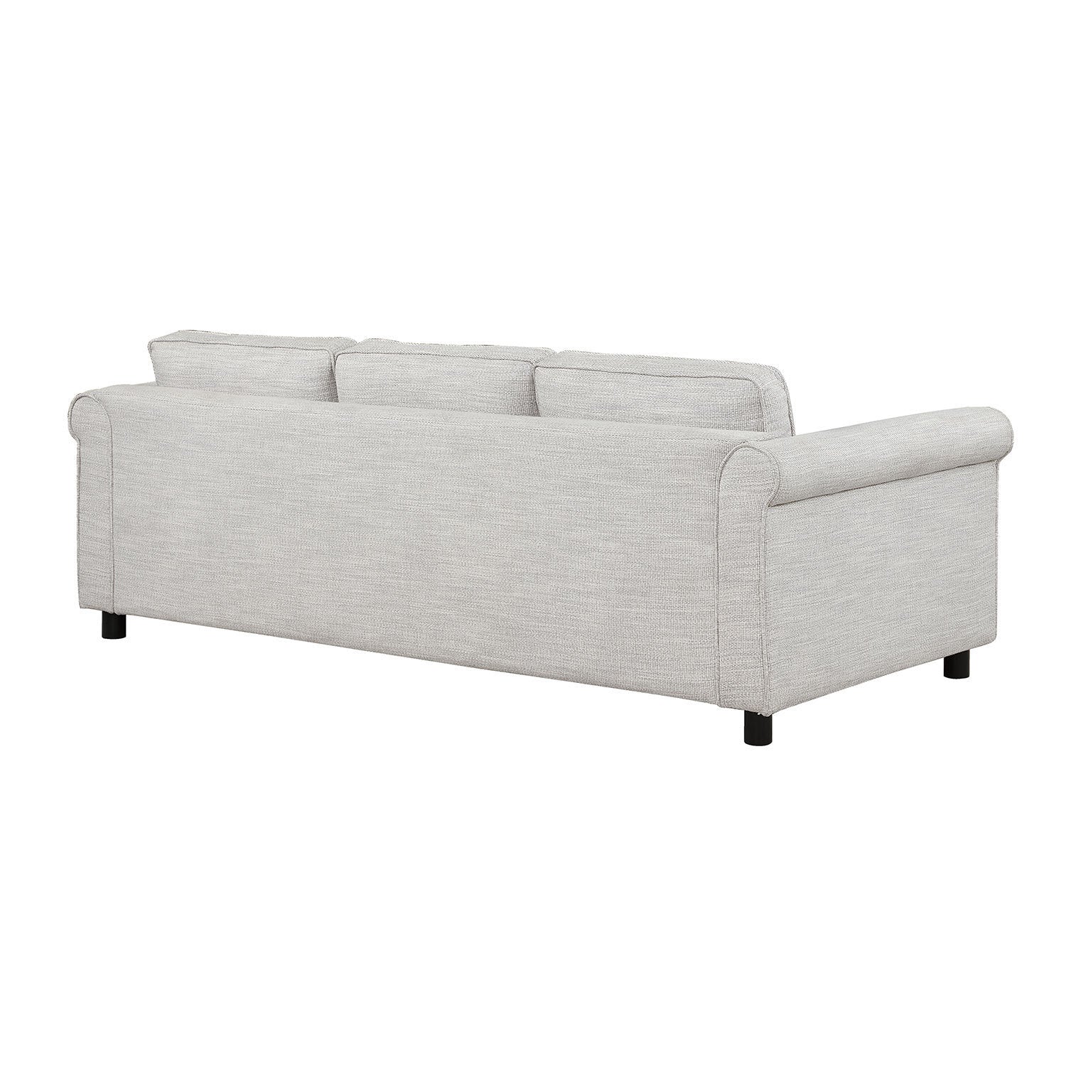 89.37-inch 3-seater upholstered sofa in bishop beige, showcasing its elegant design and fabric upholstery.